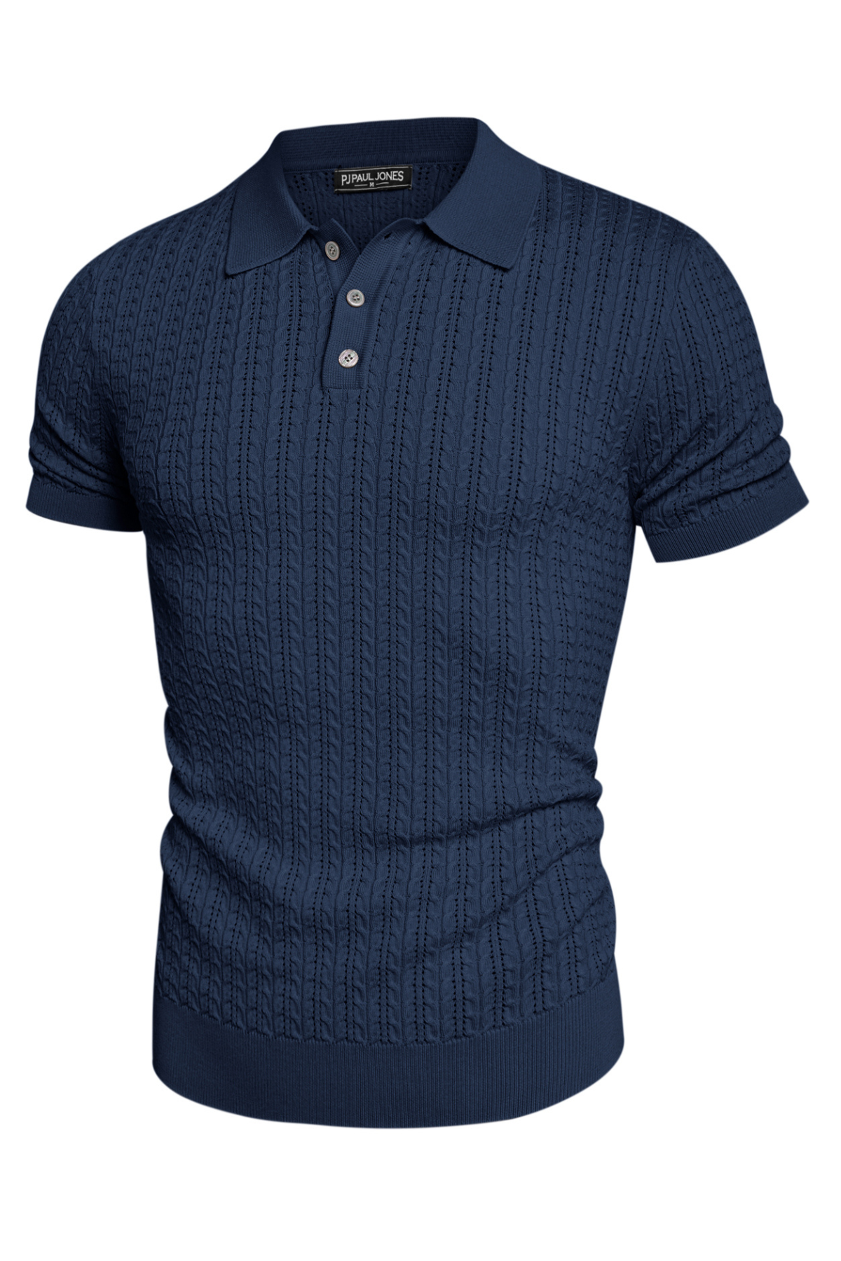 Men's Breathable Knit Polo Shirt - Short Sleeve Textured Hollow Out Design for Summer | Perfect for Casual Wear, Office & Outdoor Activities
