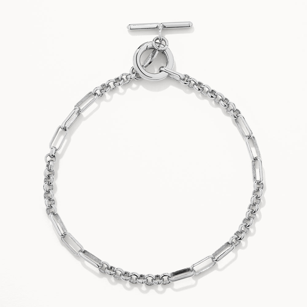 Silver Fob Fundamental Chain Bracelet for Women - Elegant Jewelry Gift for Birthday, Anniversary & Everyday Wear