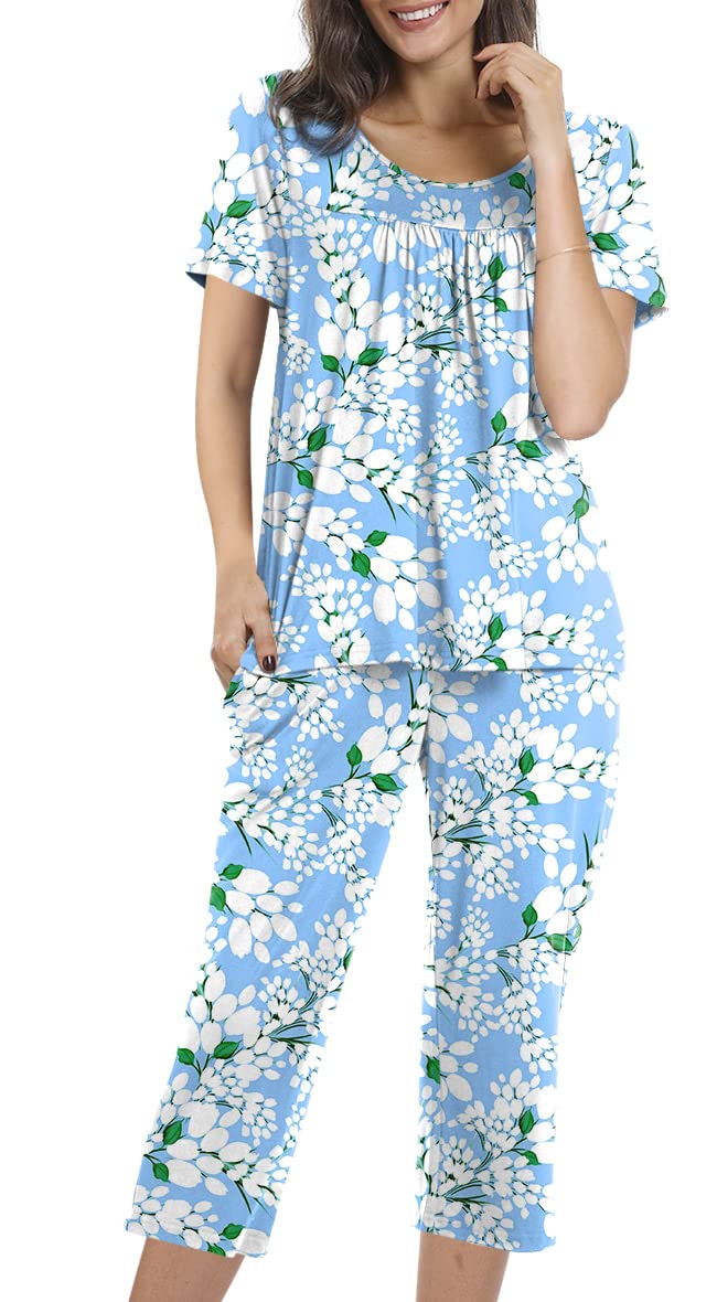 POPYOUNG Women's 2-Piece Pajama Set with Pockets - Soft Sleepwear & Lounge Outfit for Comfortable Nights, Cozy Home Wear, and Relaxing Weekends