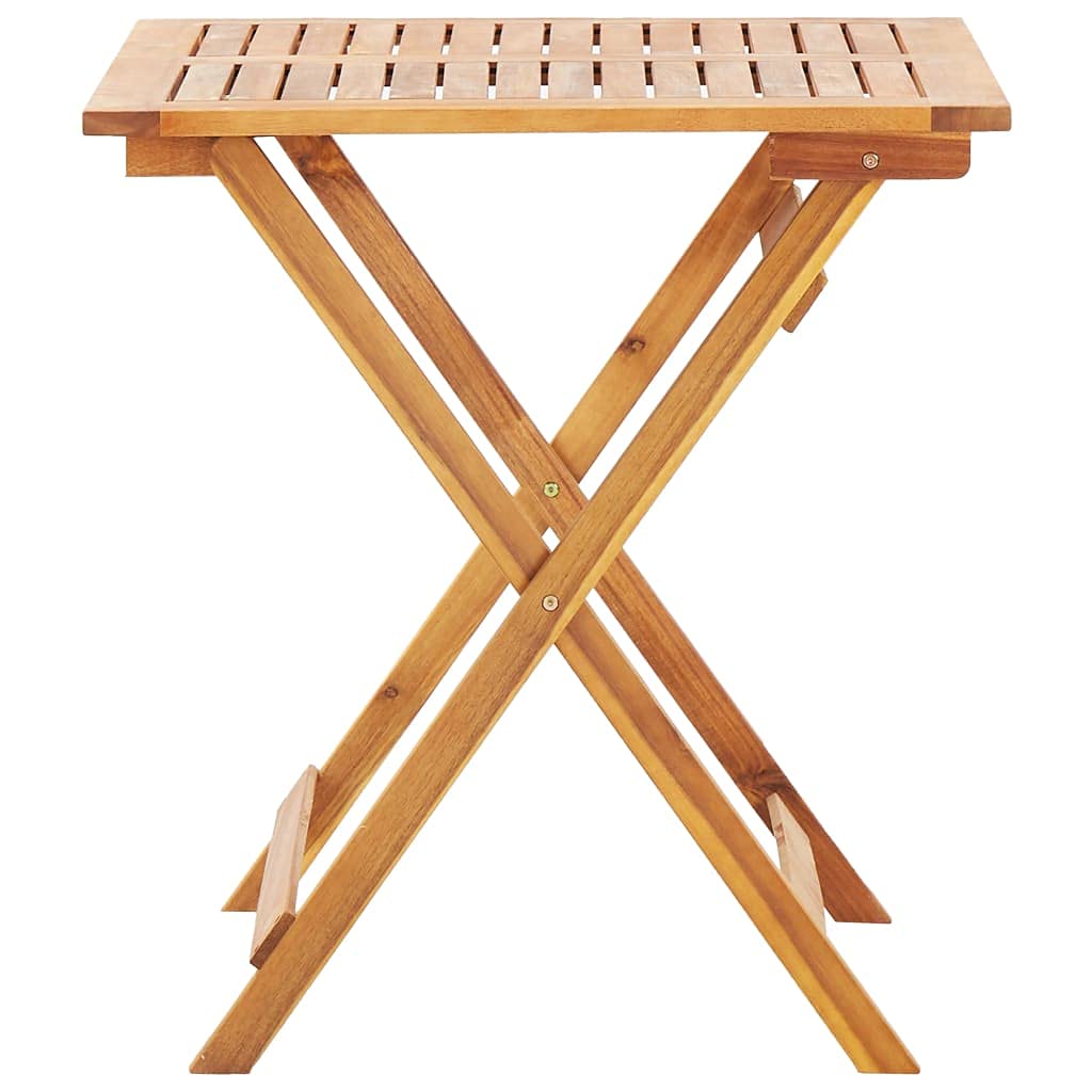 Outdoor Folding Garden Table 27.6x27.6x29.5 Inch Solid Acacia Wood - Patio, Backyard & Lawn Furniture for Dining, Relaxing & Entertaining (Fast Delivery)
