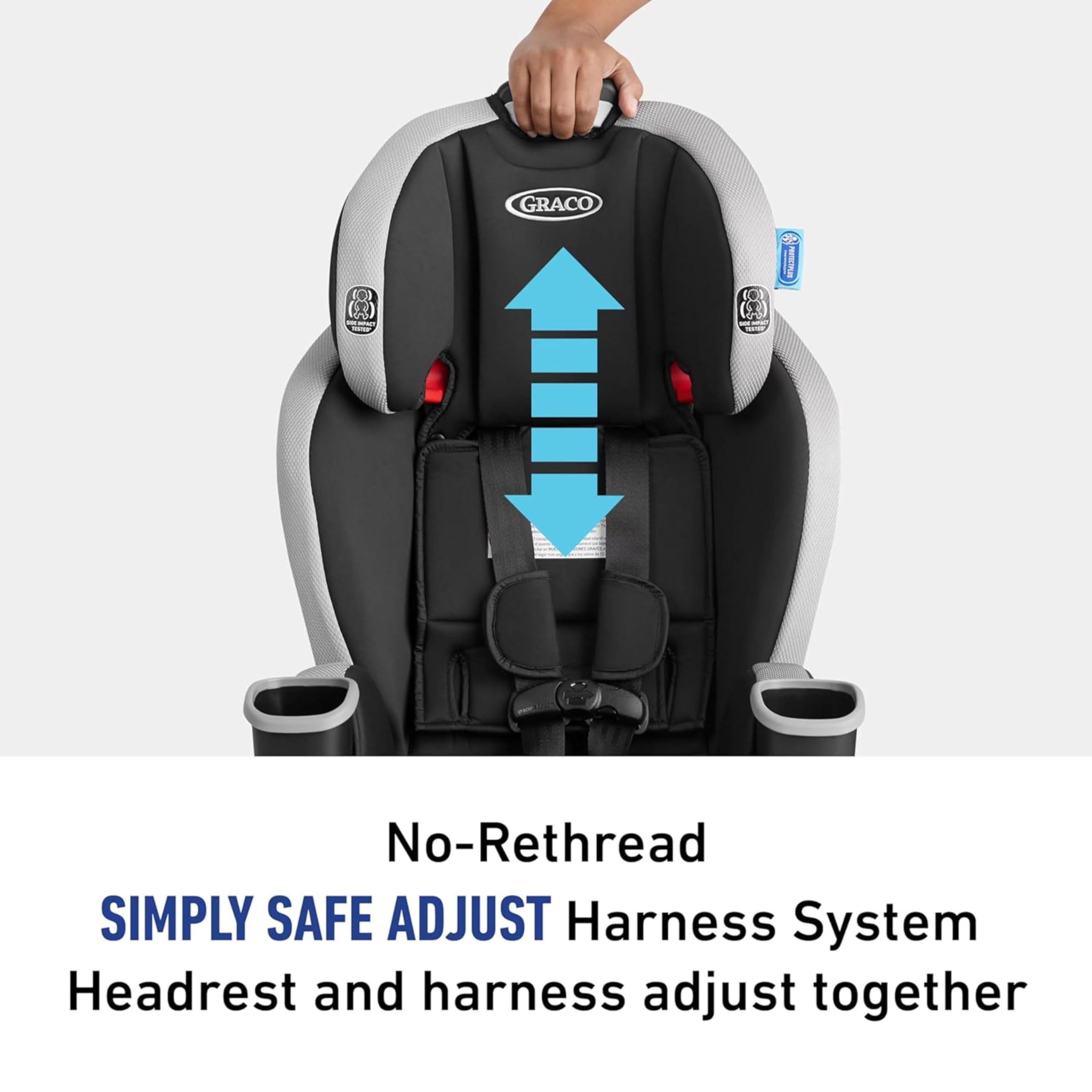 Graco Extend2Fit 3-in-1 Convertible Car Seat - Rear Facing, Forward Facing & Booster Seat | Grey | Safe & Comfortable for Toddlers to Big Kids | Perfect for Long Road Trips & Daily Commutes