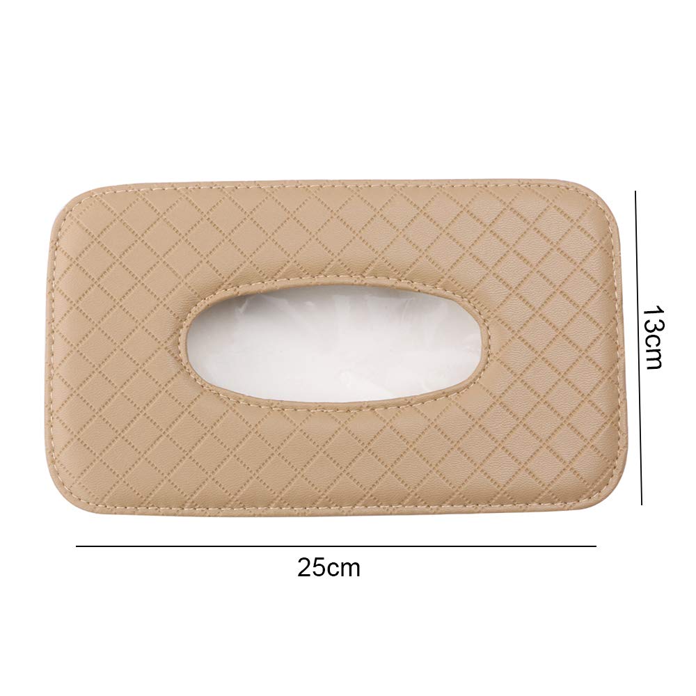 Car Tissue Box Holder - Vehicle Paper Tissue Dispenser Cover with Non-Slip Base | Perfect for Car, SUV, Truck & Office Use
