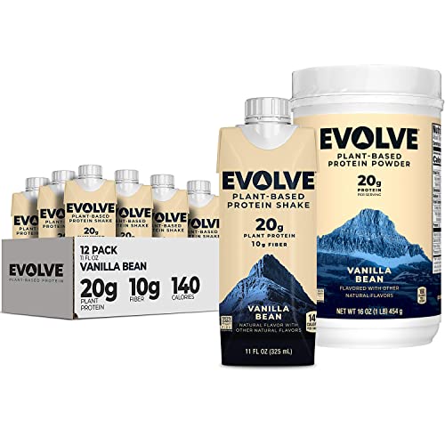 Evolve Vanilla Protein Shake & Powder Bundle - High Protein Meal Replacement for Weight Loss & Muscle Gain - Perfect for Post-Workout Recovery & Healthy Breakfast Smoothies