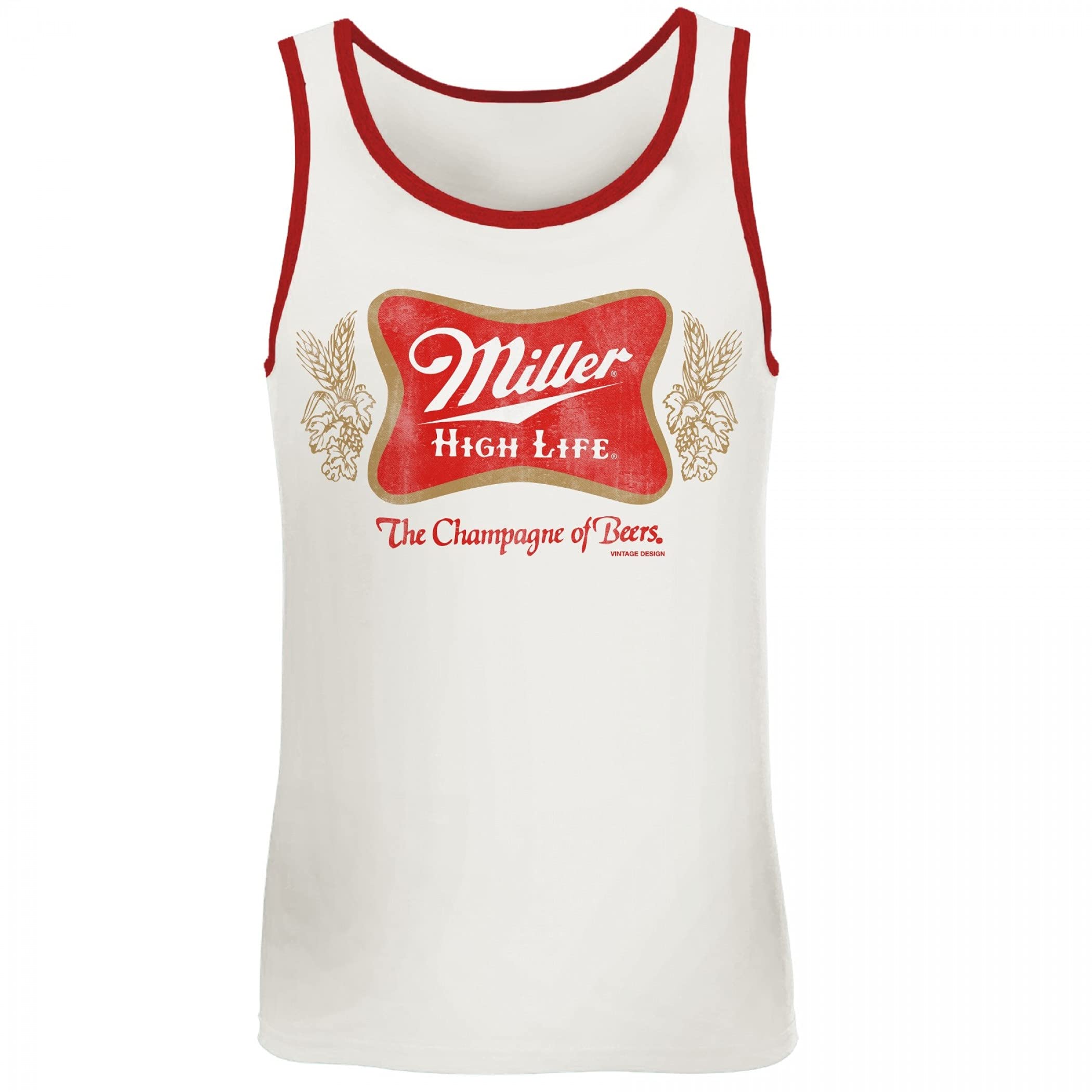 Miller High Life Vintage Red Trim Tank Top for Men - Casual Summer Wear, Gym & Outdoor Activities