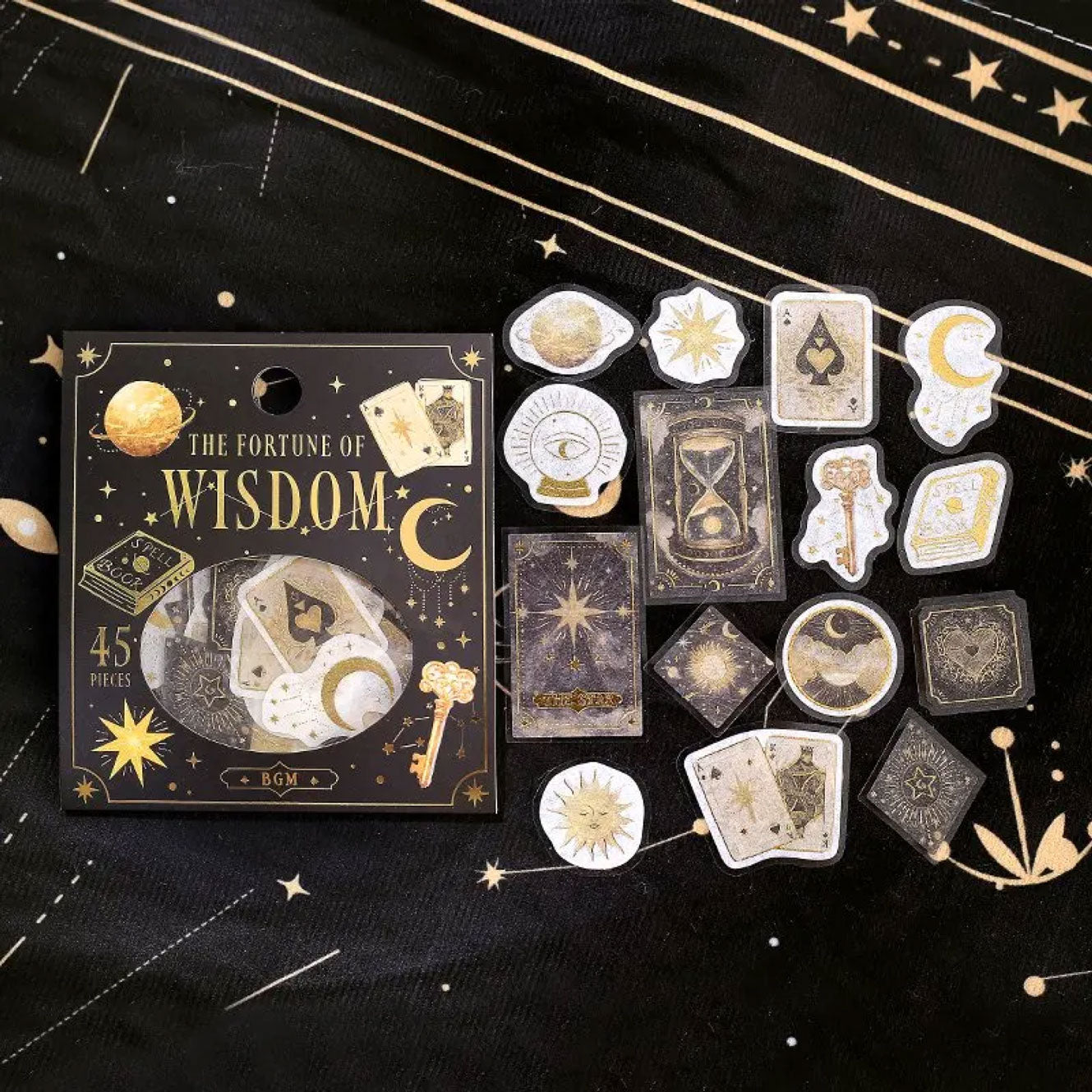 BGM Planner Sticker Set - Flake Seal Stickers for Journaling, Scrapbooking & Bullet Journal - Fortune & Wisdom Theme - Perfect for DIY Planners, Scrapbooks & Gift Wrapping