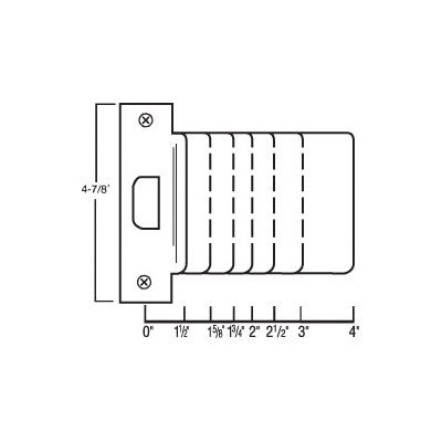 Polished Brass Extended Lip Strike Plate - 2.75” Height x 4” Width x 0.05” Depth - Perfect for Door Hardware & Home Security Upgrades