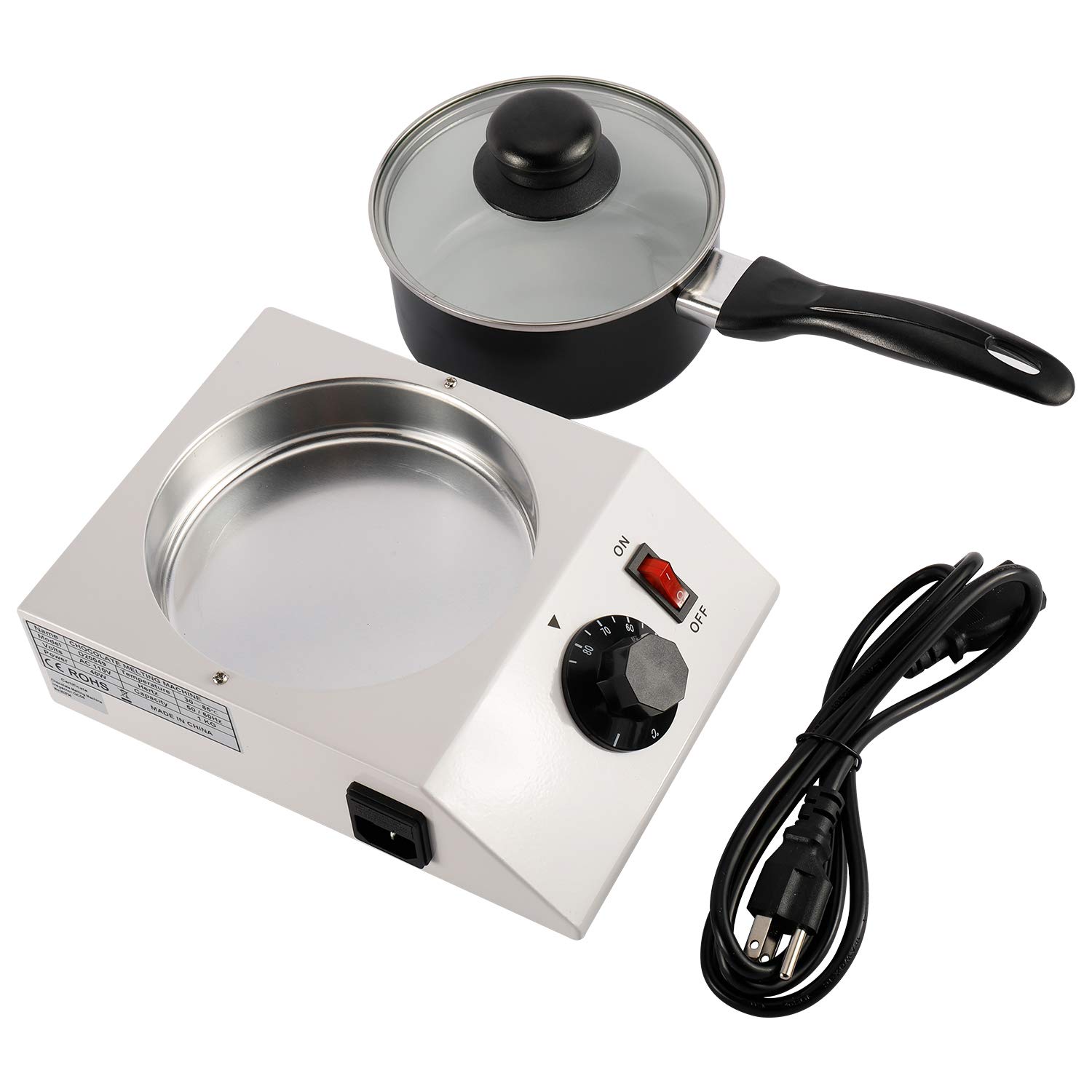 110V Chocolate Melting Pot with Adjustable Temperature - Professional Chocolate Tempering Machine for Candy Making, Baking & Dessert Decorating (Single Pot) - Perfect for Home Kitchens, Bakeries & Chocolate Shops