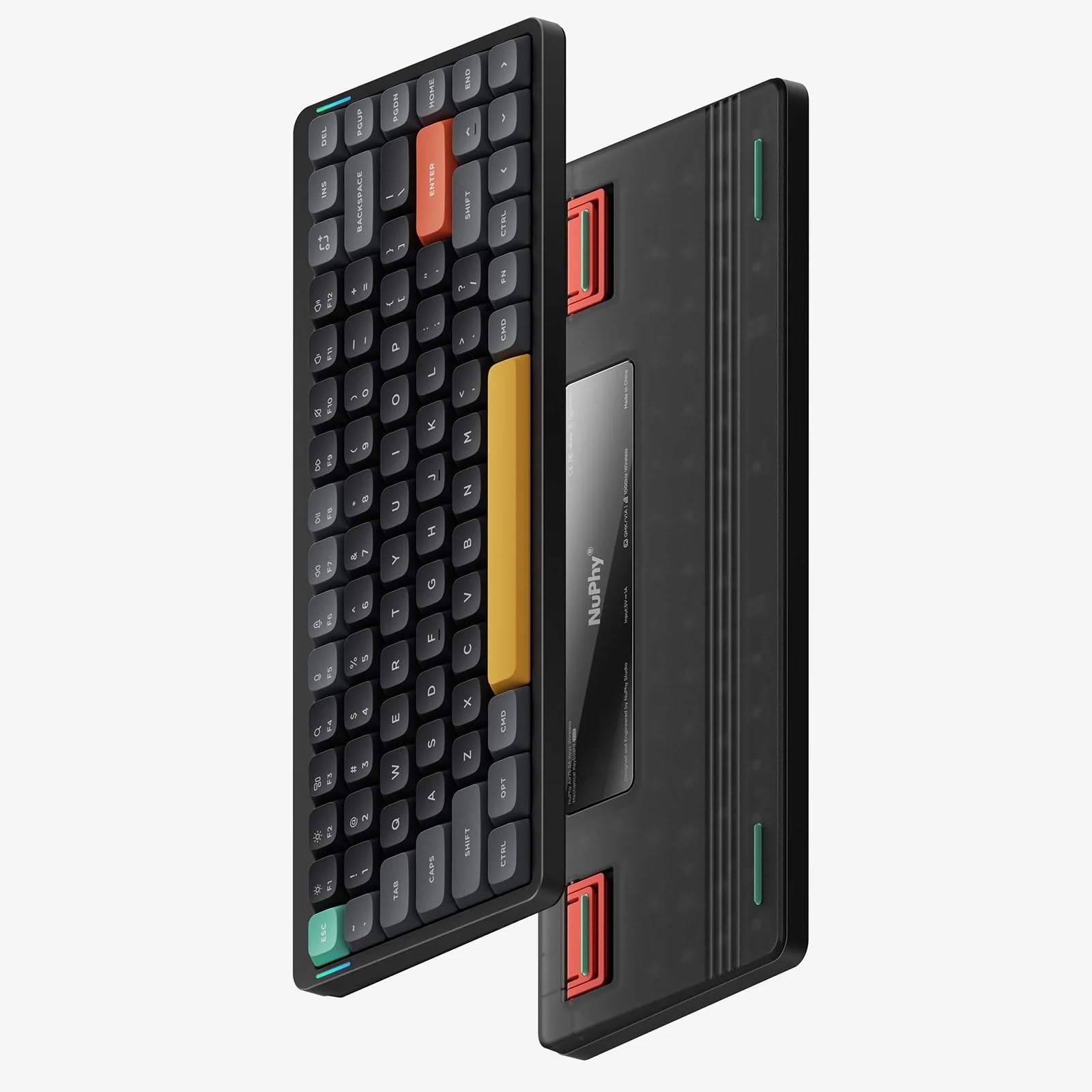 Nuphy Air75 V2 75% Low Profile Wireless Mechanical Keyboard - Bluetooth/2.4G/USB-C RGB Backlit, Gateron Moss Switches, Compatible with Windows/Mac/Linux - Perfect for Office Work, Gaming & Programming