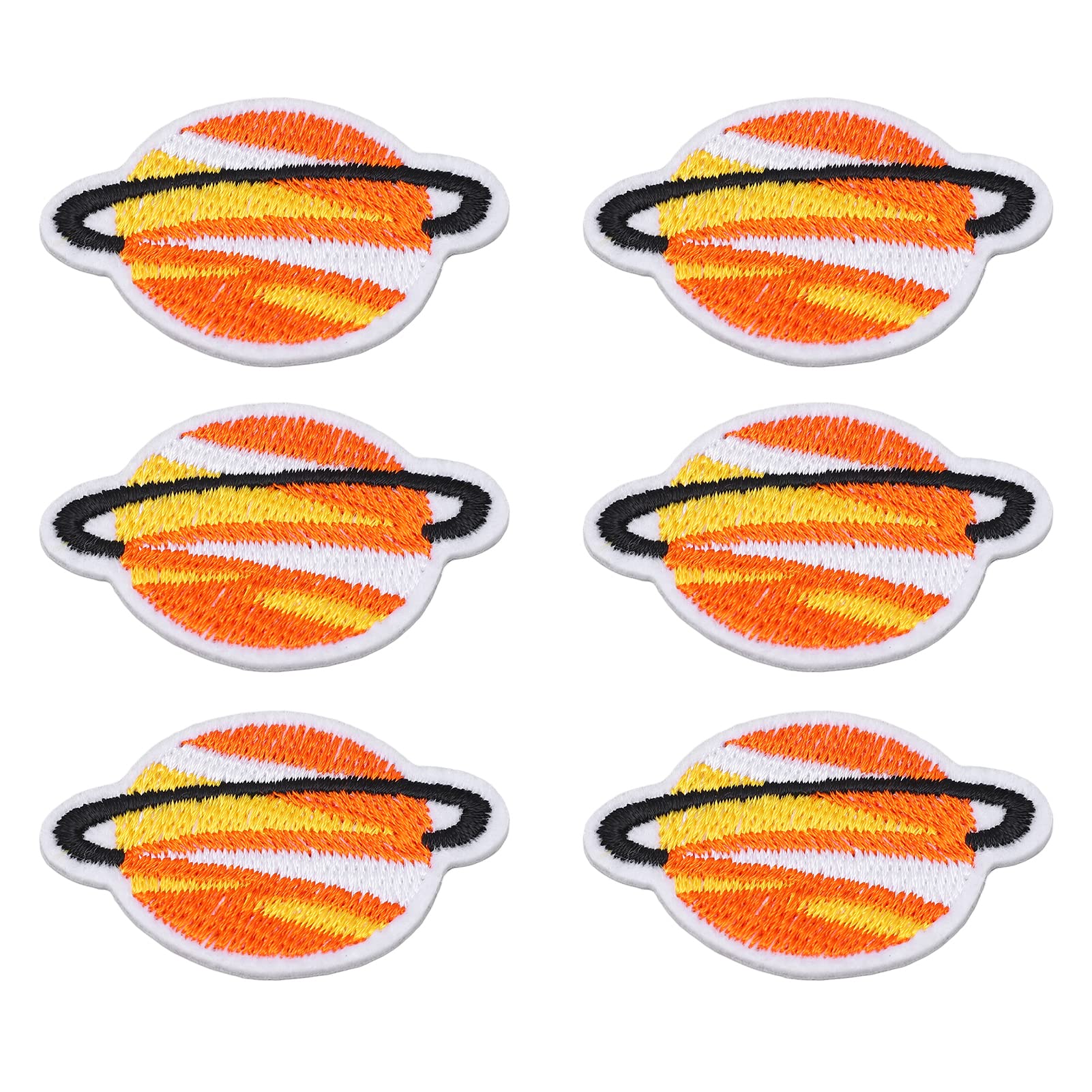 Mars Shape DIY Iron-On Patches - 6 Pack for Customizing Skirts, Shirts & Denim | Perfect for Upcycling Clothes & Personalizing Fashion Accessories