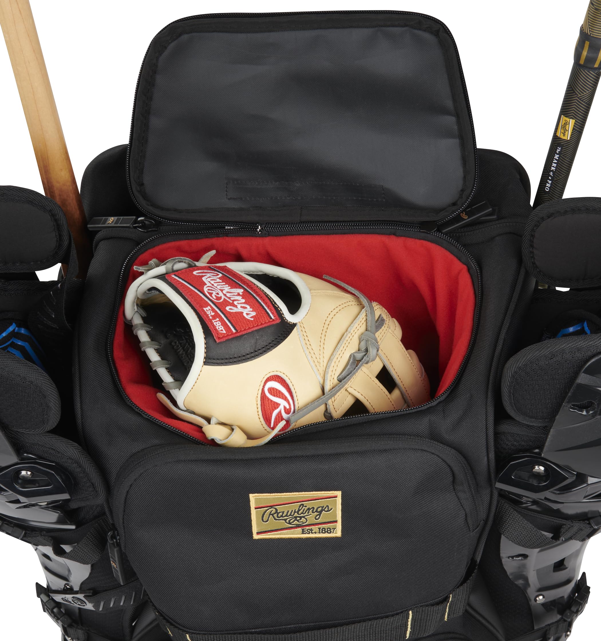 Rawlings GOLD COLLECTION Wheeled Equipment Bag for Baseball & Softball - Durable Sports Gear with Multiple Style Options | Perfect for Team Travel & Game Day Organization