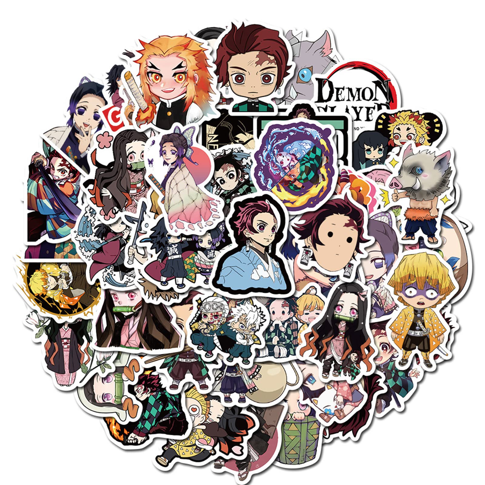 Demon Slayer Anime Stickers for Kids & Teens - Waterproof Cartoon Decals for Water Bottles, Laptops, Phones, Skateboards & Travel Cases - Perfect for School, Home & Outdoor Adventures