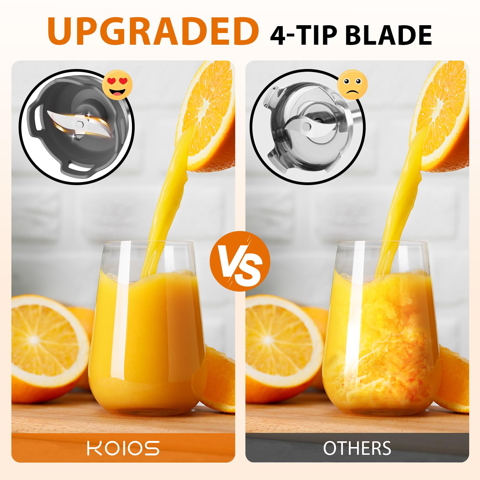KOIOS 1000W 5-in-1 Immersion Hand Blender with Stainless Steel Blade - 12 Speed Settings & Turbo Mode - Includes 20oz Beaker, 17oz Chopping Bowl, Whisk & Milk Frother - BPA-Free - Perfect for Smoothies, Soups, Sauces & Baby Food