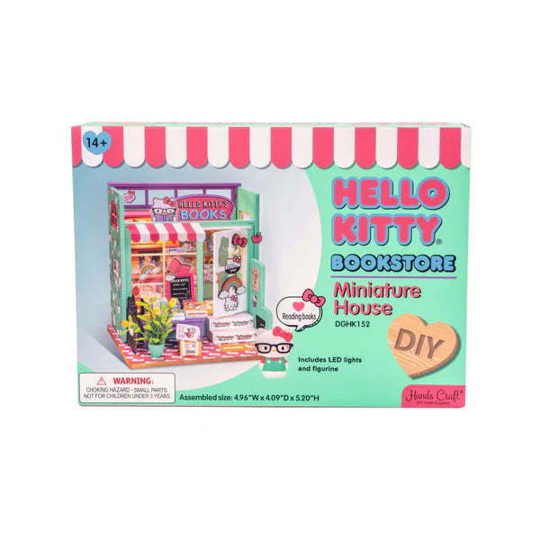 DIY Miniature House Kit - Hello Kitty Bookstore Model Building Set for Adults & Teens | Perfect for Home Decoration, Gift Giving & Relaxing Craft Projects