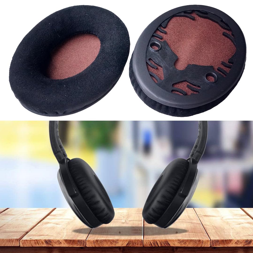 QuickFit Protein Leather Replacement Ear Pads for Bose On-Ear OE, OE1, QuietComfort QC3 Headphones - Soft Flannelette Cushions for Enhanced Comfort - Perfect for Home, Office, Travel & Gaming Use