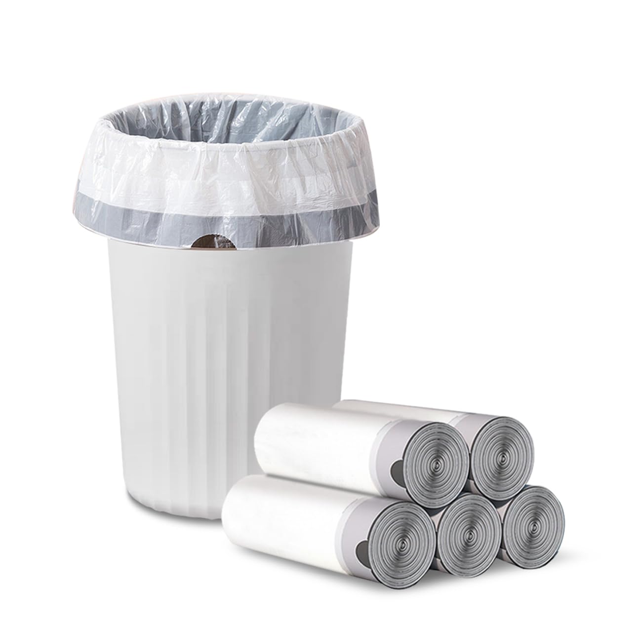 4 Gallon Trash Bags - 100 Count Heavy Duty Drawstring Garbage Bags, Unscented Thickened Trash Can Liners for Bathroom, Bedroom, Office, Kitchen | Perfect for Small Waste Bins, Diaper Pails & Home Cleaning