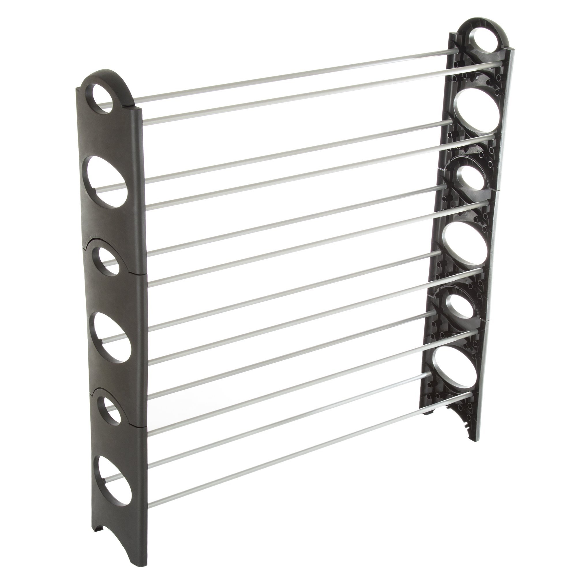 6-Tier Stackable Shoe Rack Organizer - Holds 24 Pairs of Sneakers, Heels & Boots - Space Saving Shoe Shelf for Closet, Entryway, Bathroom - Perfect for Small Apartments & Dorm Rooms