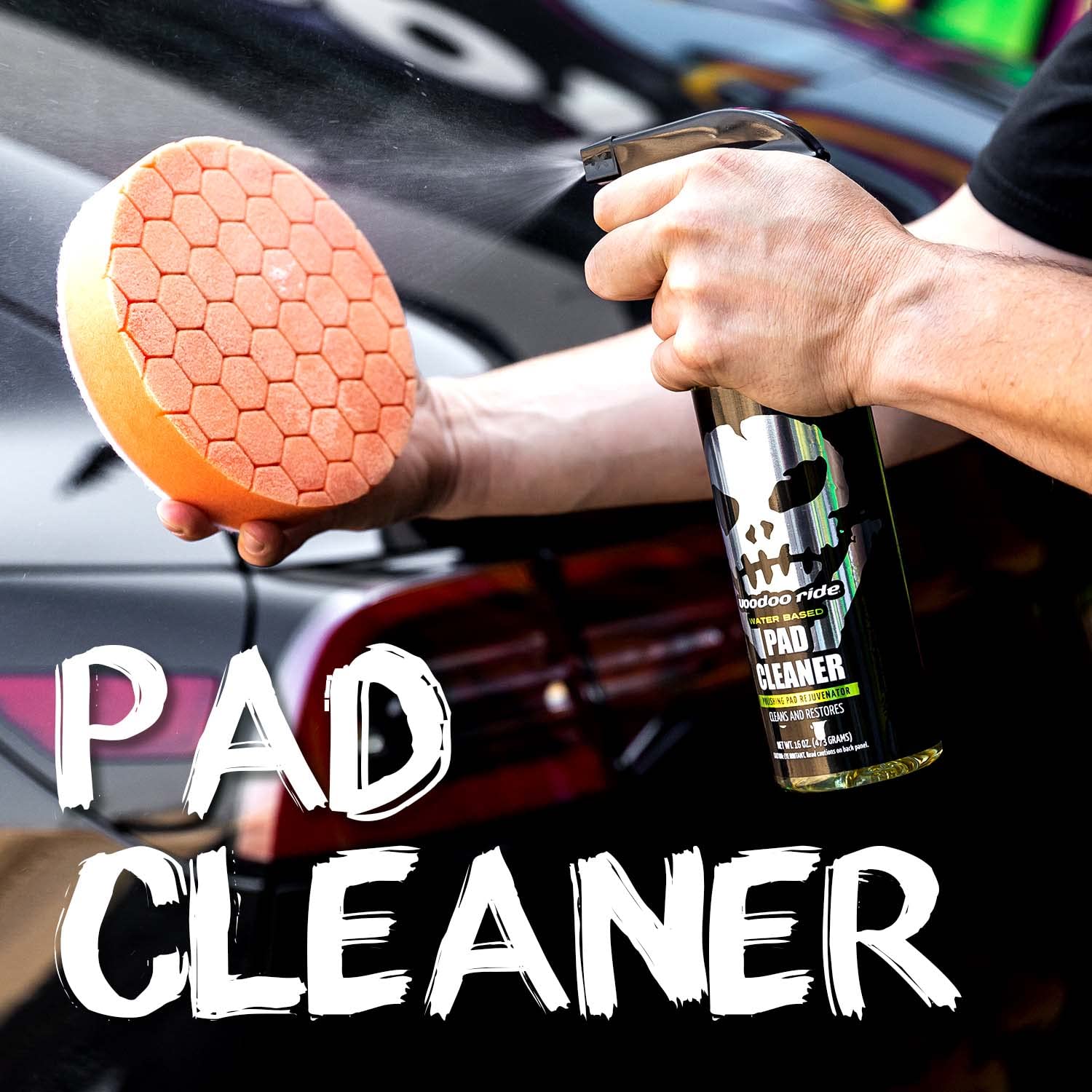 Voodoo Ride VR-1012 Water-Based Pad Cleaner - 16oz Professional Polishing & Buffing Pad Cleaner for Car Detailing, Auto Body Shops & DIY Enthusiasts
