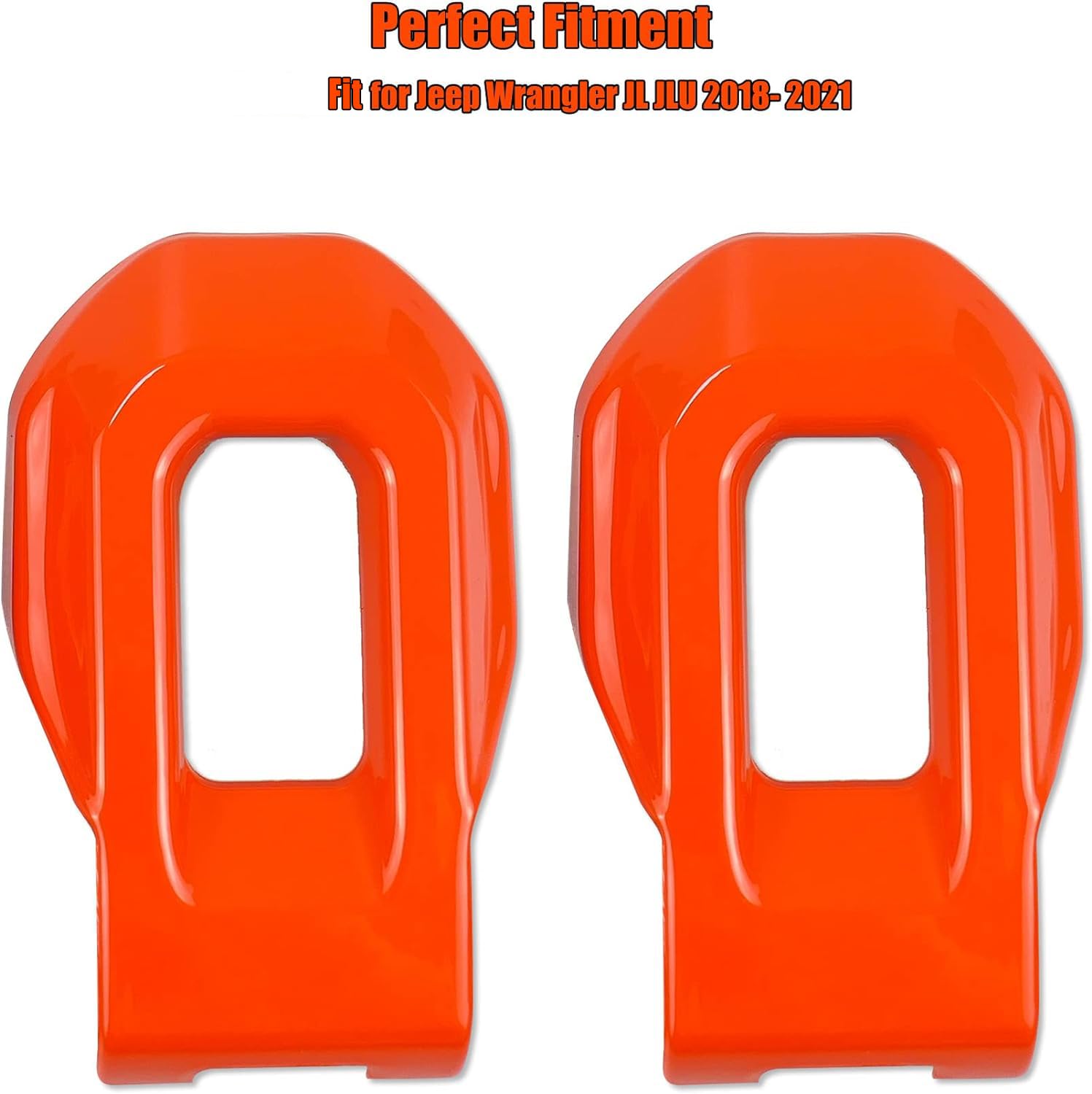 Jeep Wrangler JL JLU & Gladiator JT Hood Latch Lock (2018-2021) - Orange External Cover Catch Bracket Accessories | Off-Road Protection & Custom Styling Upgrade