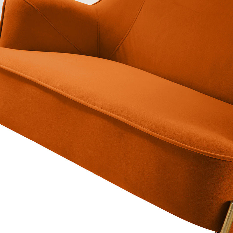 Stylish Africa Contemporary Velvet Loveseat Sofa - Modern Velvet Upholstered 2-Seater Couch for Living Room, Lounge & Home Decor