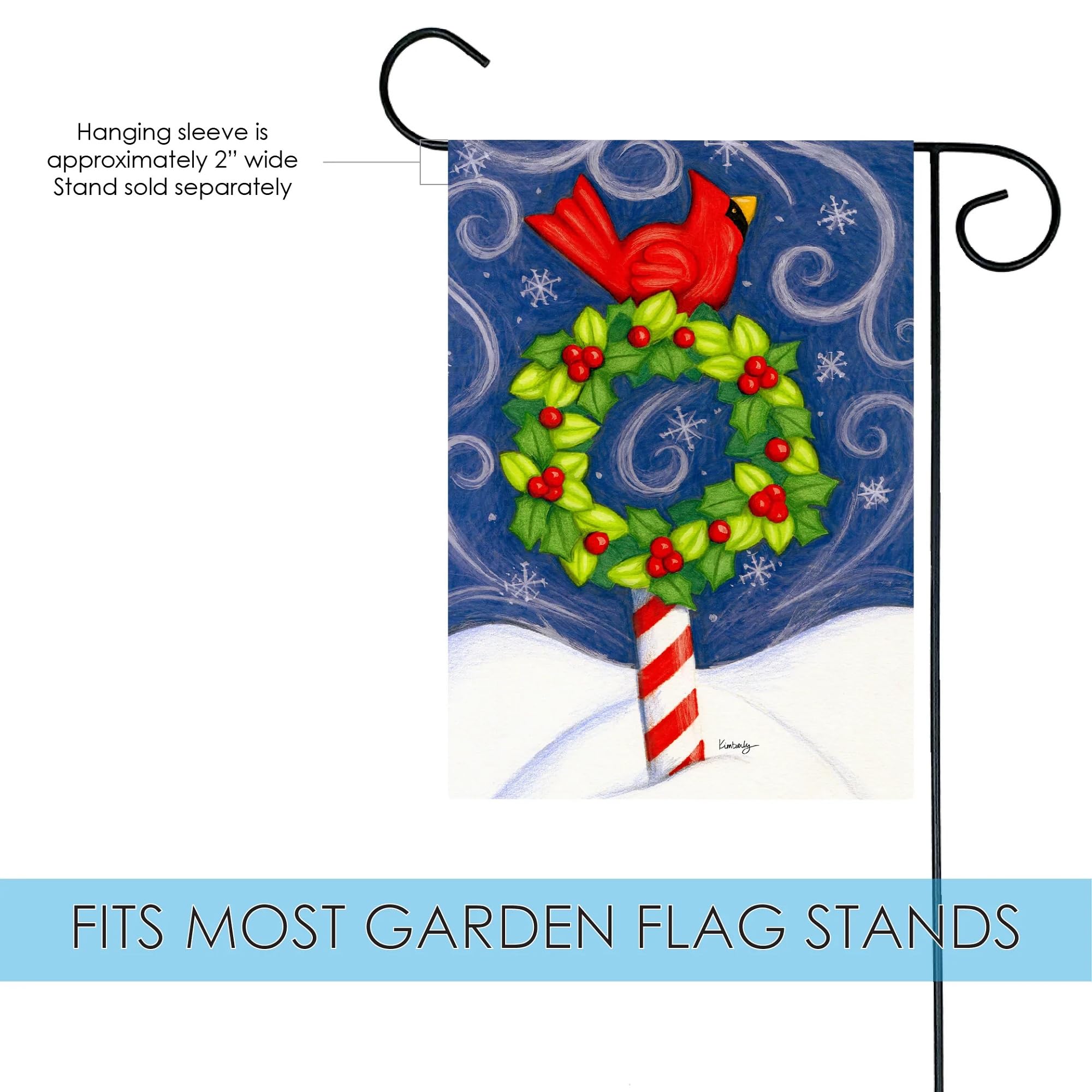 Toland Home Garden Winter Wonderland Double Sided 12x18 Inch Outdoor Winter Flag with Cardinal Bird - Perfect for Yard, Porch & Seasonal Holiday Decoration