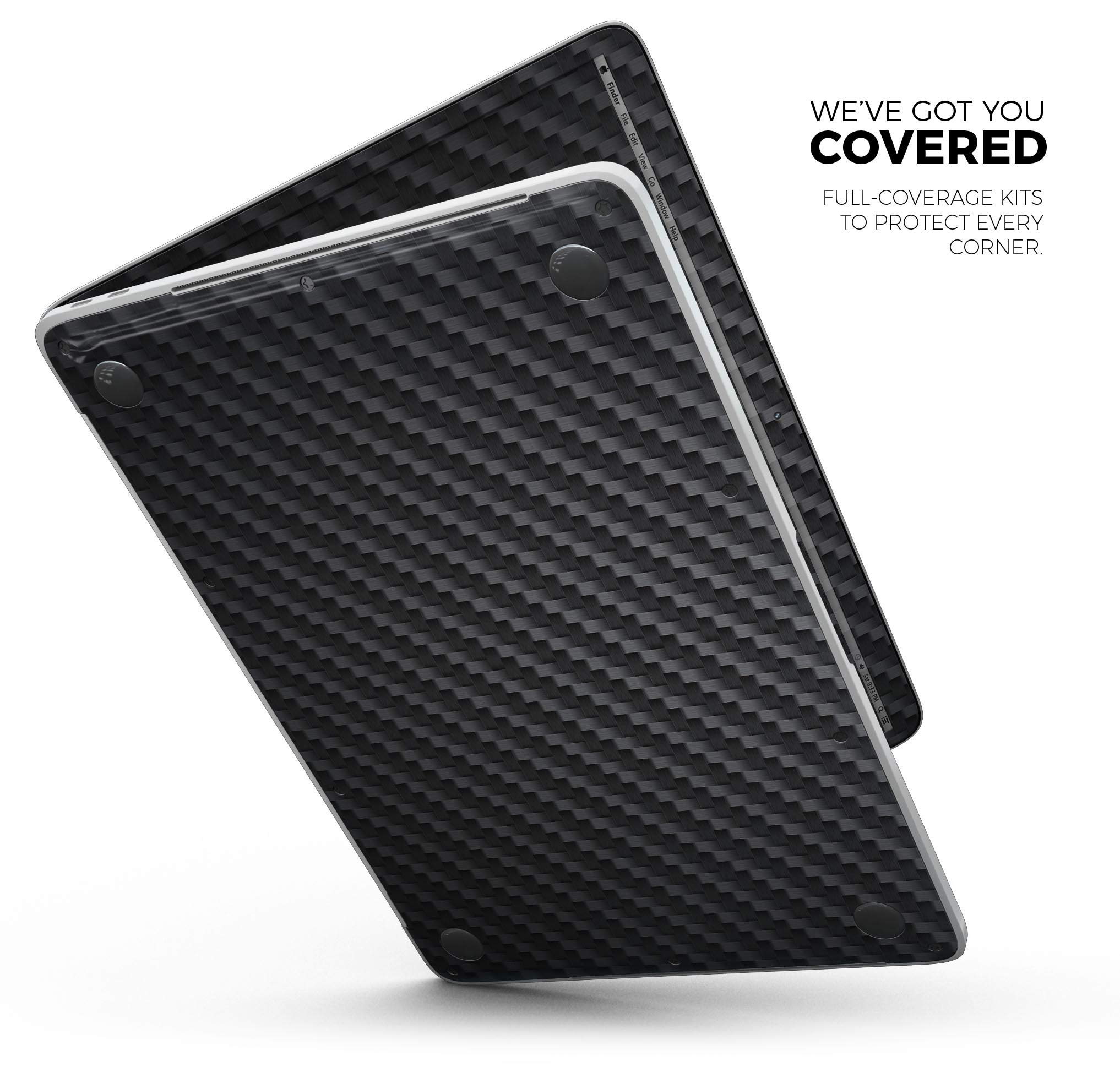 Textured Black Carbon Fiber Full-Body Skin Wrap for MacBook Air 13
