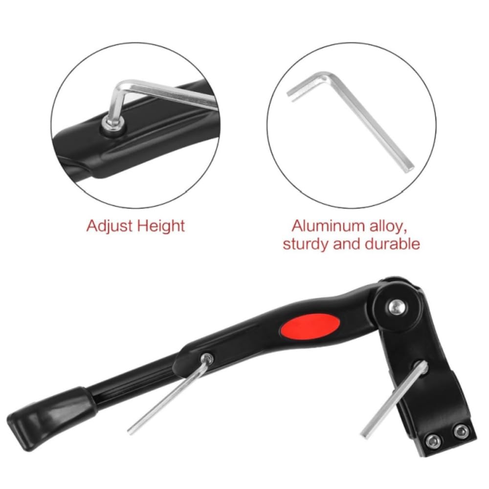 DACUAN 2 Pack Aluminum Alloy Adjustable Bike Kickstand - Non-Slip Rubber Base Bicycle Side Stand for Mountain & Road Bikes | Perfect for Commuting, Cycling Tours & Outdoor Adventures