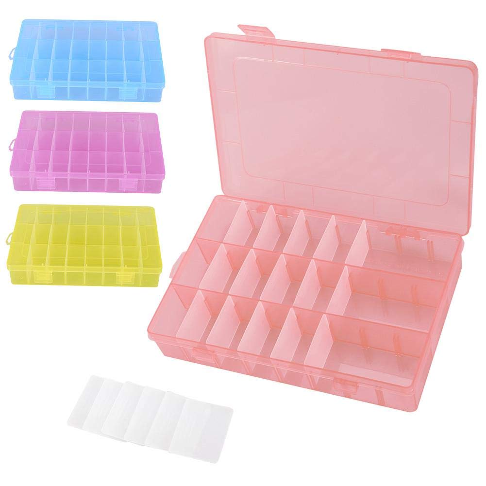 4-Piece Plastic Jewelry Storage Box Organizer for Beads, Rings, Earrings - Perfect for Travel, Home & Gift Organization