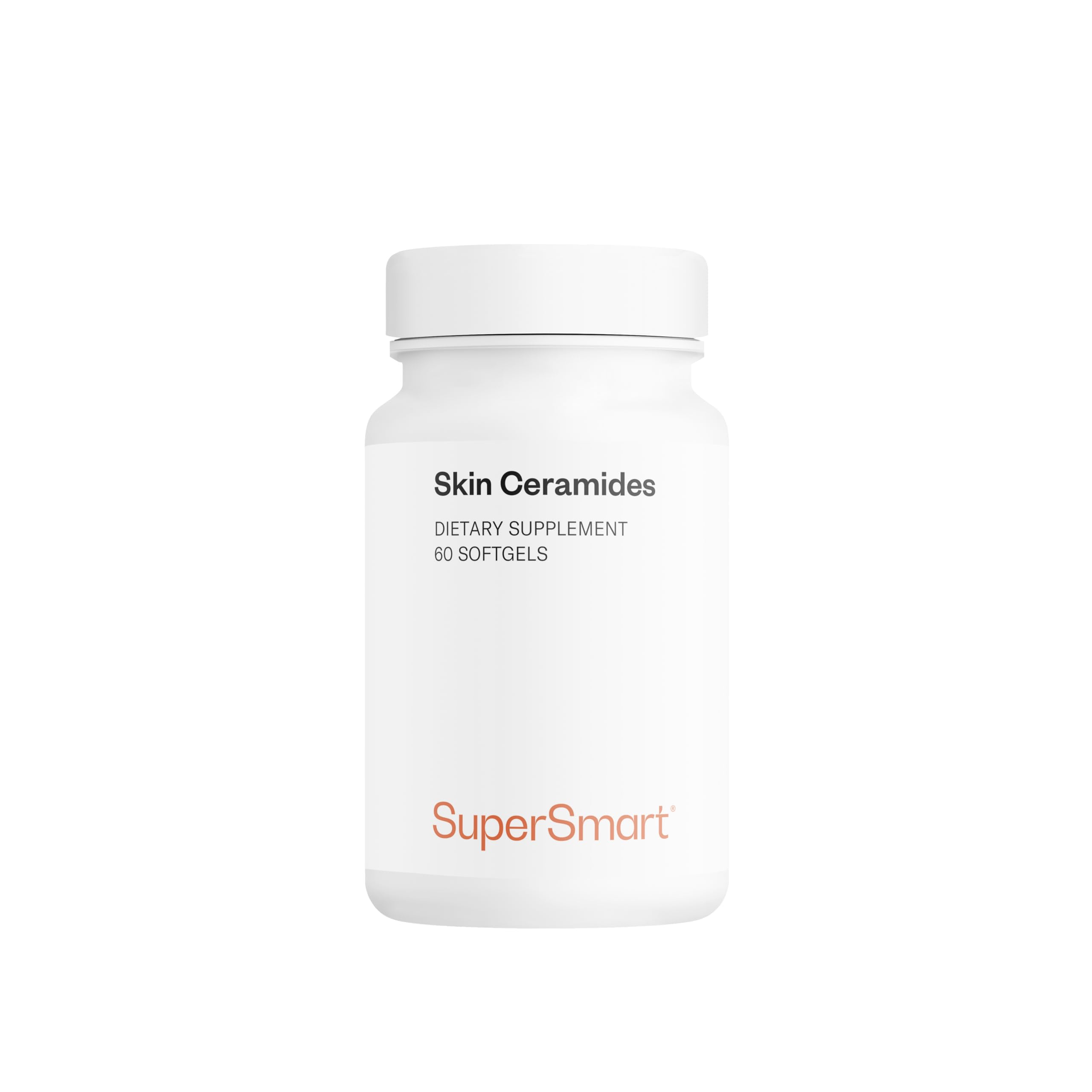 Supersmart Skin Ceramides with Zinc - Hydration & Protection Supplement | 60 Softgels for Dry Skin Care
