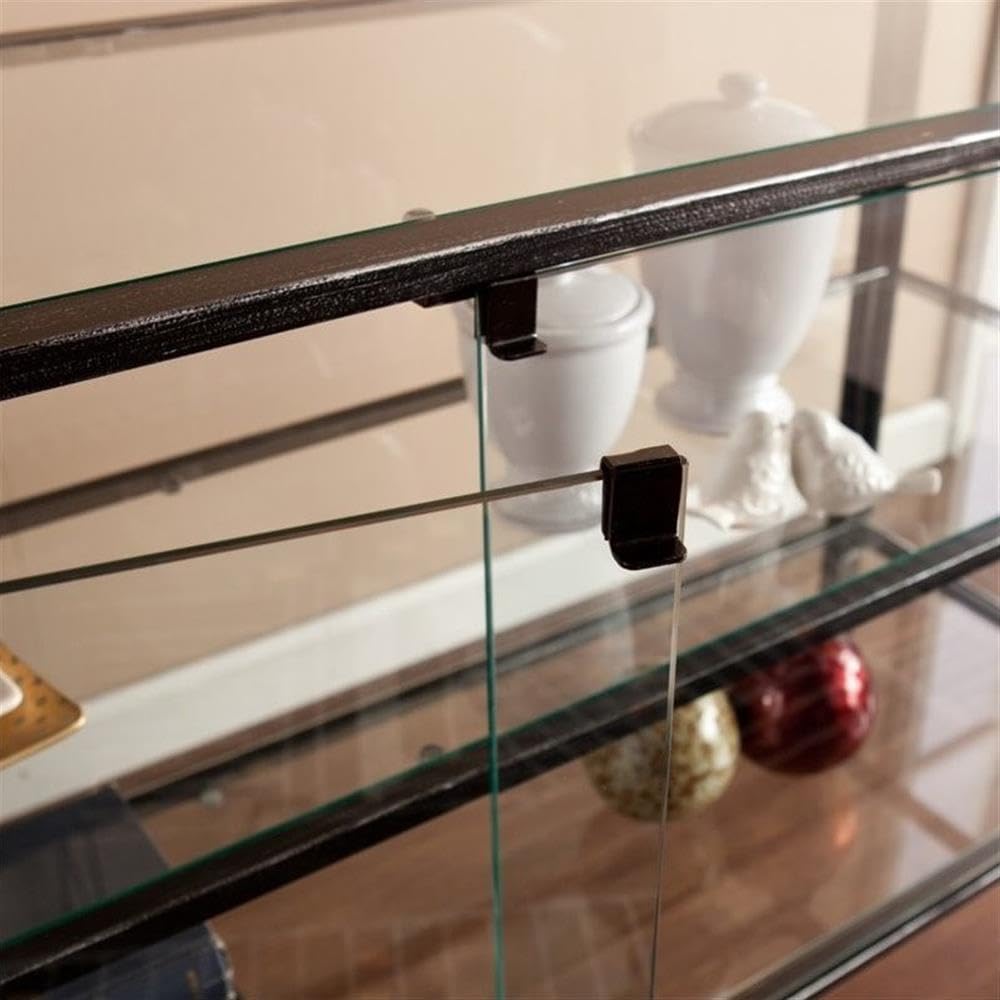 SEI Furniture Black Terrarium Display Console Table - Modern Entryway Table for Living Room, Hallway, or Office Decor