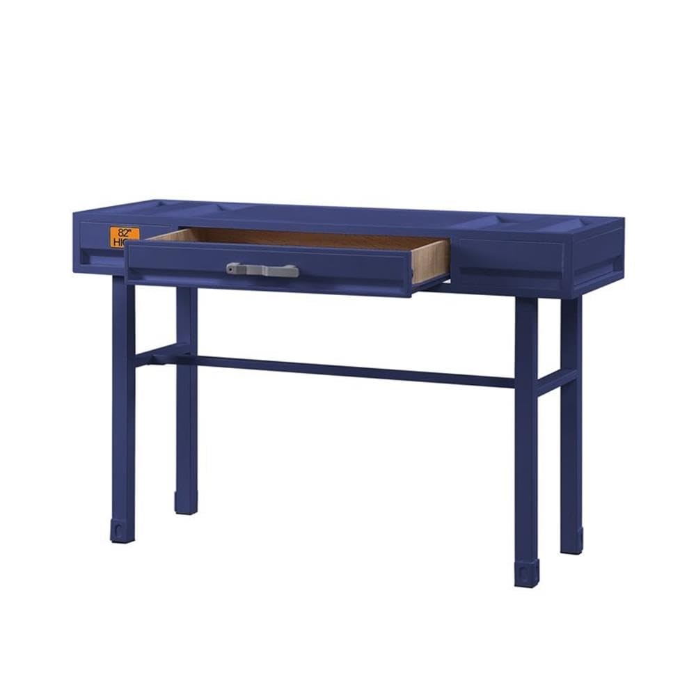 BOWERY HILL Contemporary Blue Wood Vanity Desk with 1 Drawer - Perfect for Bedroom Makeup Dressing Table & Home Office Workspace