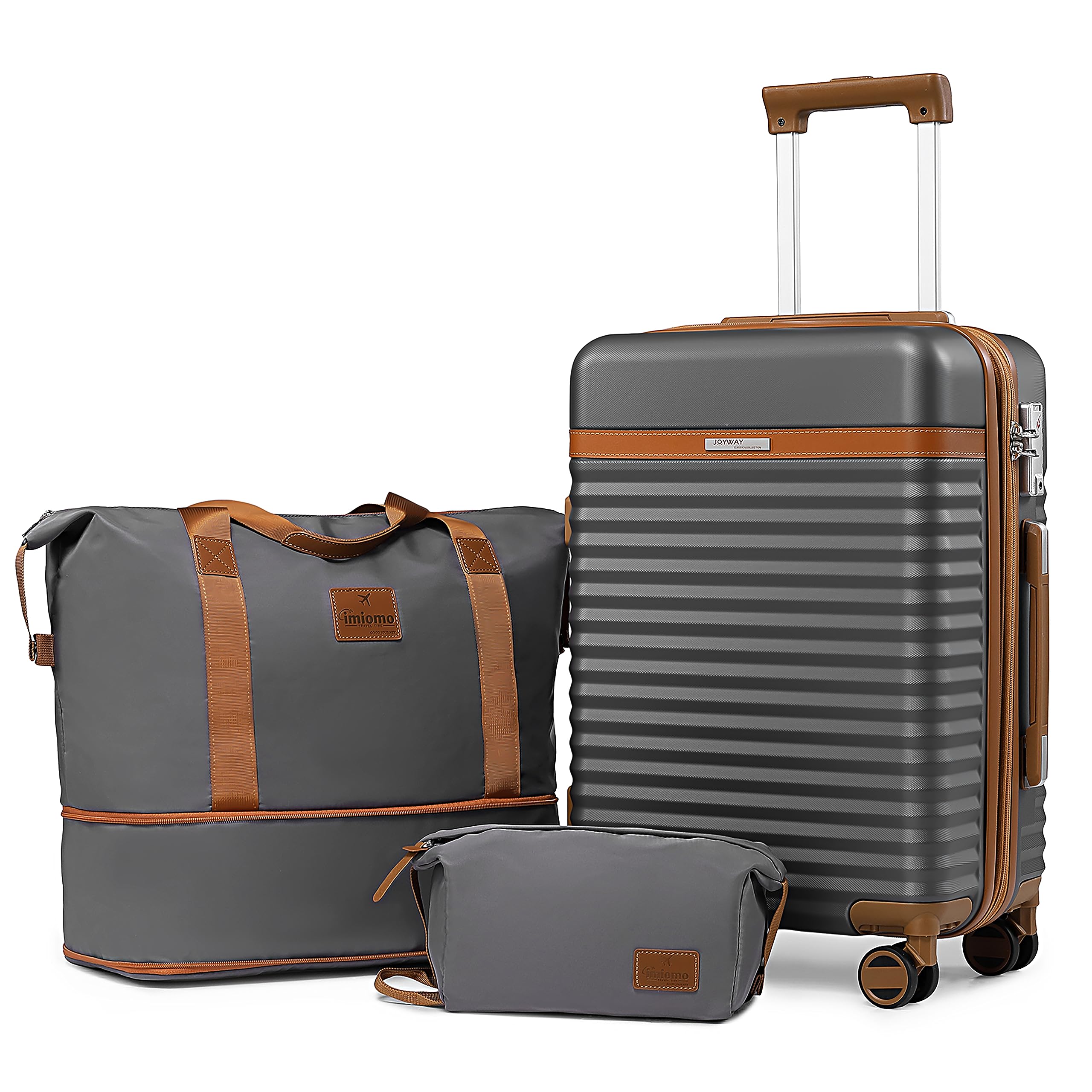 Joyway 20 Inch Carry on Luggage Set - 3 Piece Hardshell Spinner Wheel Suitcase with TSA Lock & Expandable Duffel Bag | Perfect for Air Travel, Business Trips & Weekend Getaways