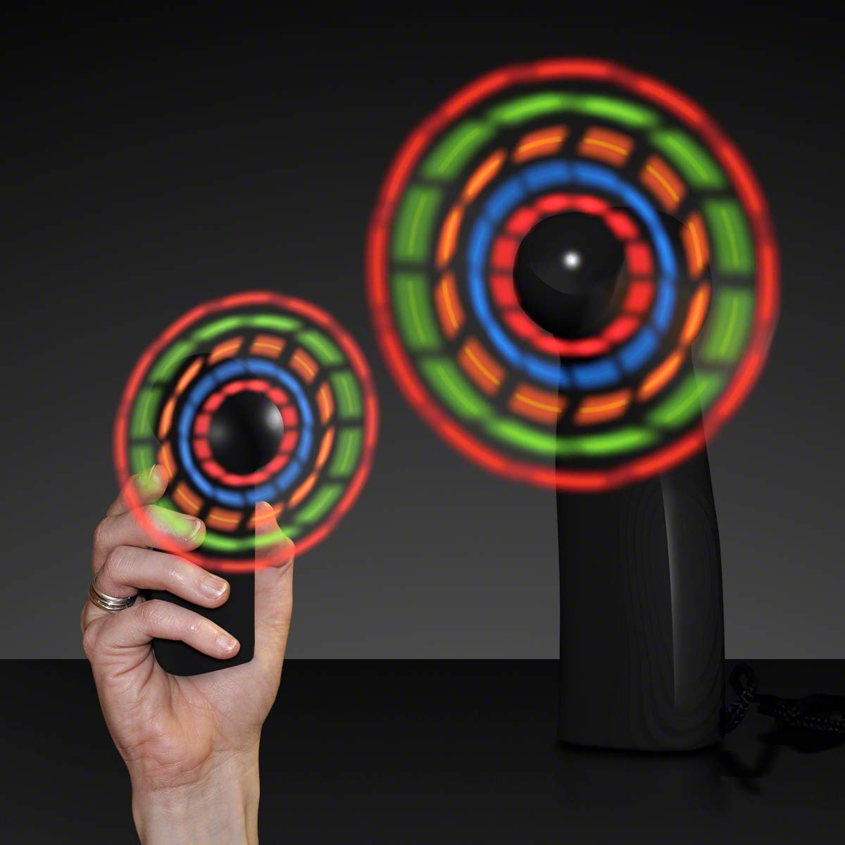 Portable LED Mini Handheld Fan with Black Handle - USB Rechargeable Personal Cooling Fan for Outdoor, Travel, Office & Home Use