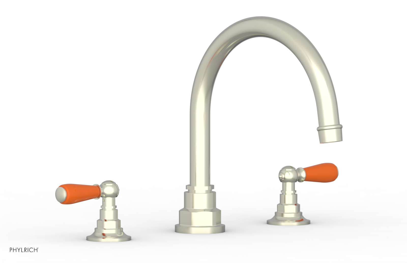 Jamestown Deck Tub Set with Lever Handles & Orange Accents - 165