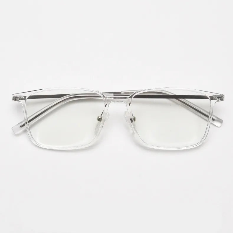 CCspace Unisex Full Rim Square TR90 Titanium Eyeglasses 56903 - Lightweight & Durable Glasses for Work, Reading & Everyday Use