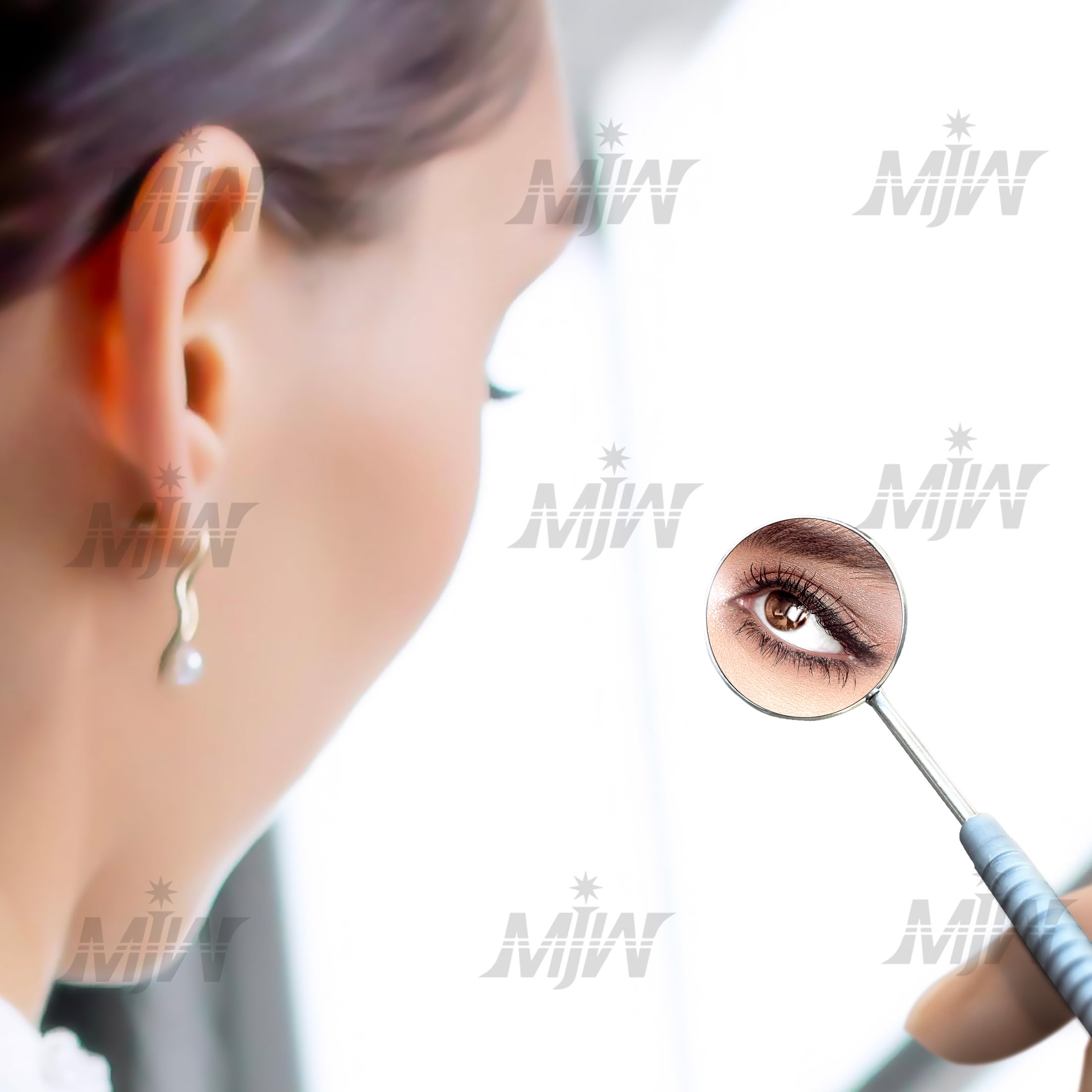 **3-Piece Replaceable Head Dental Mirror - Stainless Steel Front Surface Tooth Mirror for Dentists & Teeth Cleaning - Perfect for Oral Hygiene, Daily Use & Dental Inspections**