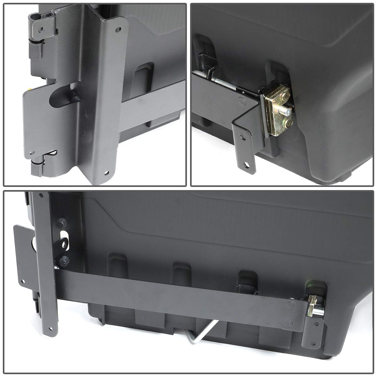 DNA Motoring ZTL-Y-0124 Right Side Truck Bed Wheel Well Tool Box Storage Case - Heavy Duty Black Toolbox for Pickup Trucks | Perfect for Organizing Tools, Equipment & Off-Road Gear