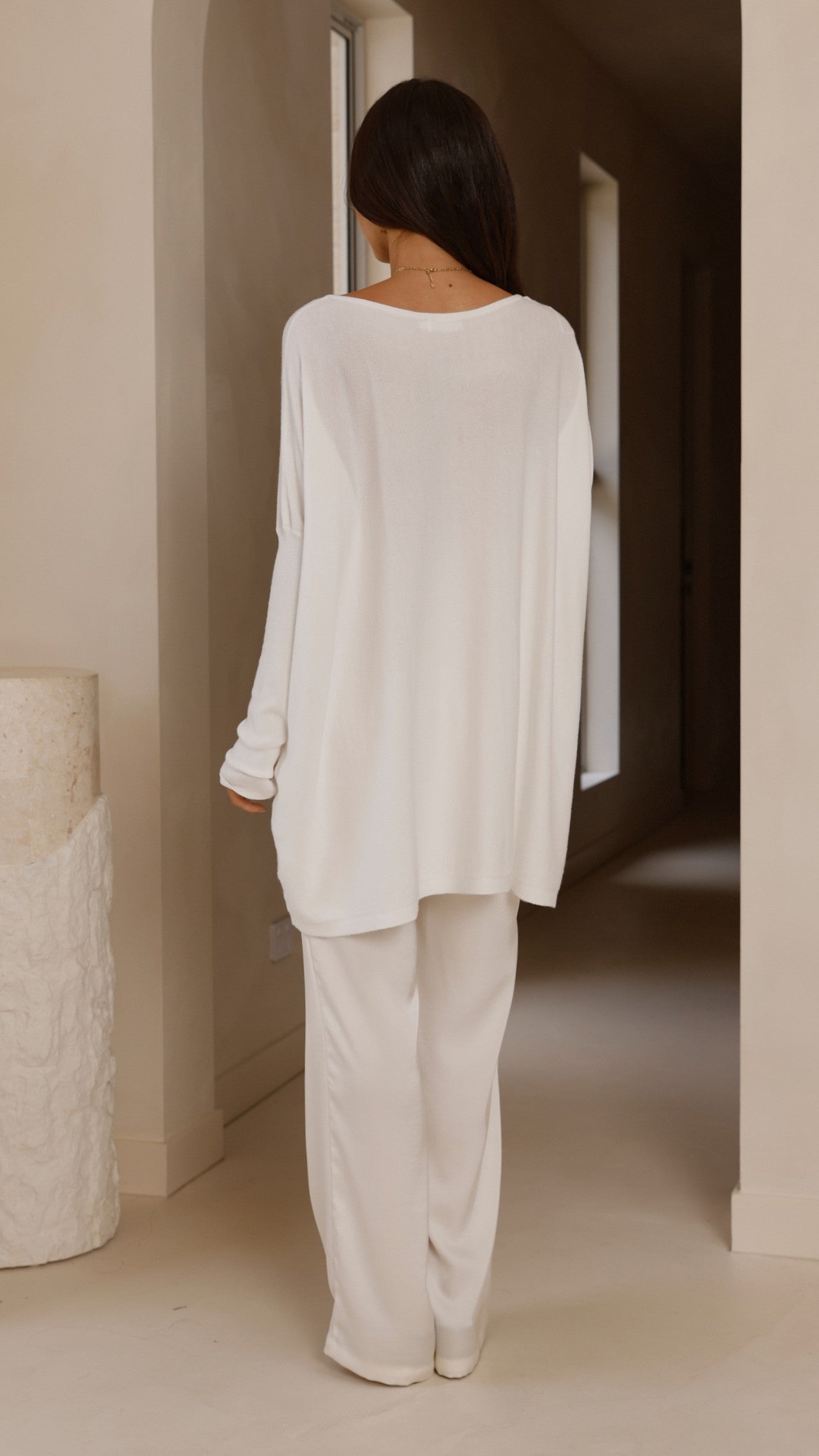 Amalia Knit Top Women's White Casual T-Shirt - Perfect for Everyday Wear, Office & Outings