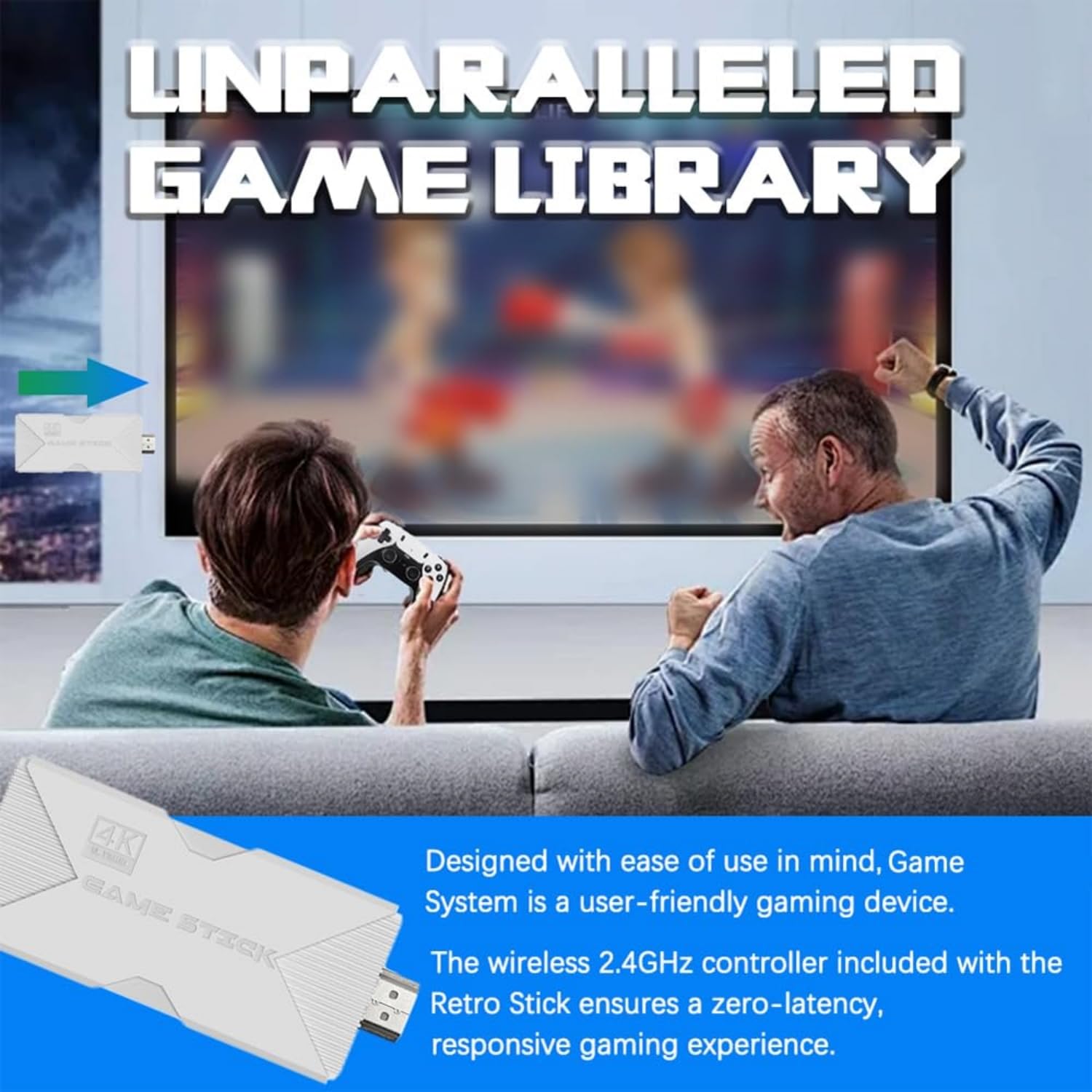 Lumillary Retro Gaming Stick - 60,000 Classic Games, 4K Plug & Play Console with 256GB Storage | Perfect for Family Game Nights & Nostalgic Entertainment