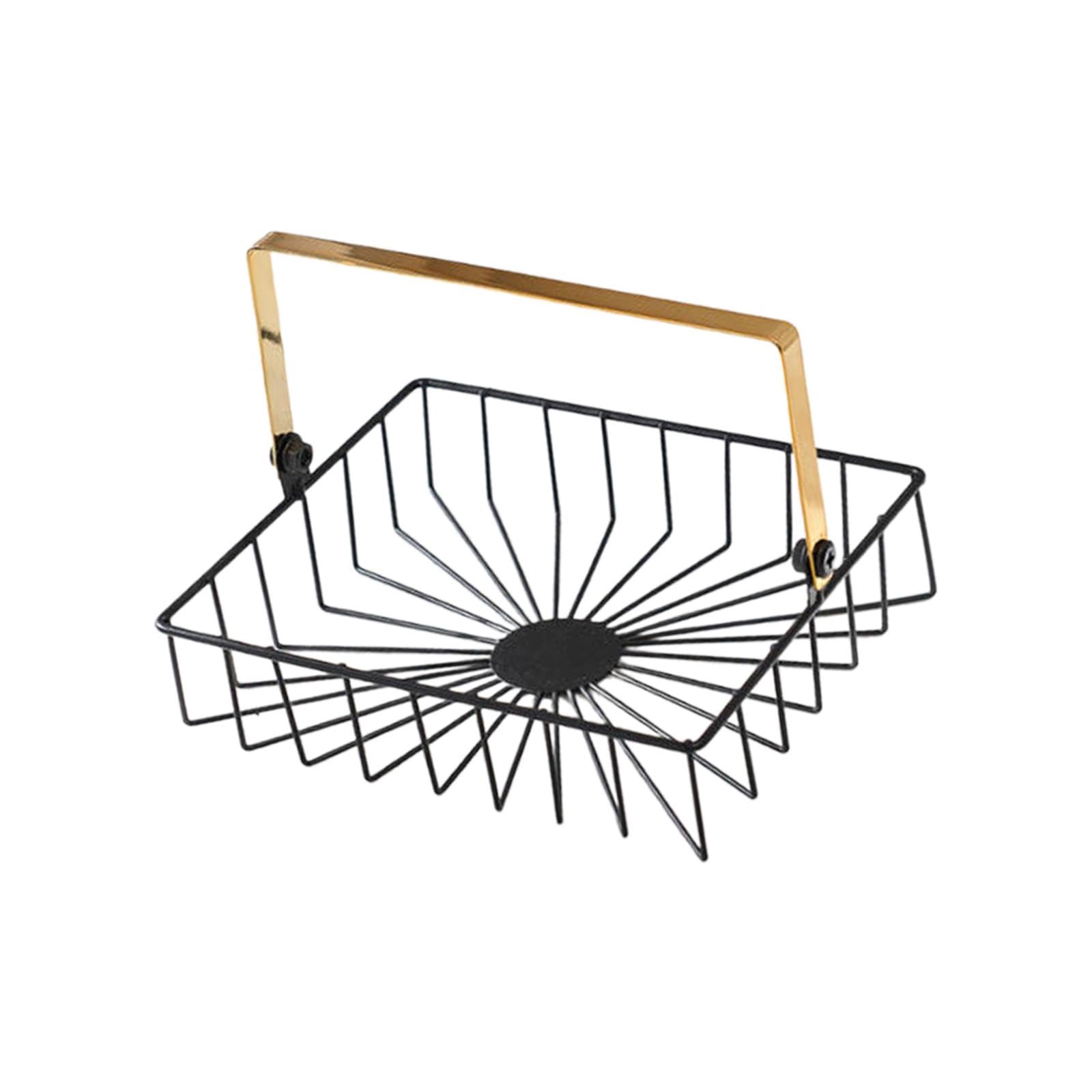 CALANDIS® Rectangular Fruit Basket with Handle - Countertop & Table Organizer for Fruits, Bread, Dining Room Decor - Perfect for Kitchen, Pantry, and Party Serving (1 Basket)
