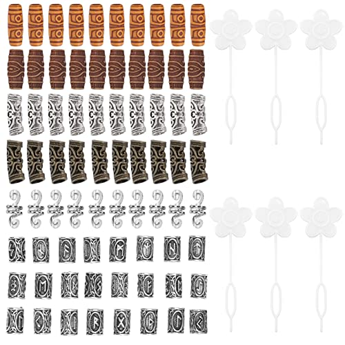 DIY Alloy Resin Dreadlock Beads for Men & Women - Silver Beard Beads Kit, Hair Coils & Jewelry Accessories for Parties, Dating & Hair Decoration - Perfect for Boho, Festival & Everyday Style