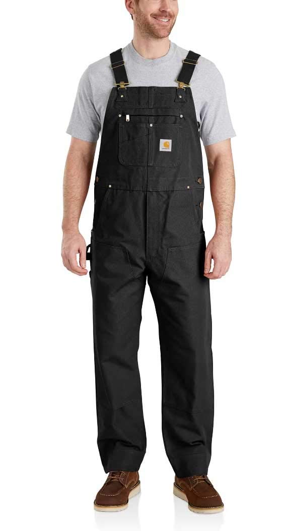 Carhartt Men's Relaxed Fit Duck Bib Overalls - Durable Workwear for Construction, Farming & Outdoor Activities | Heavy-Duty Cotton Canvas Coveralls with Tool Pockets