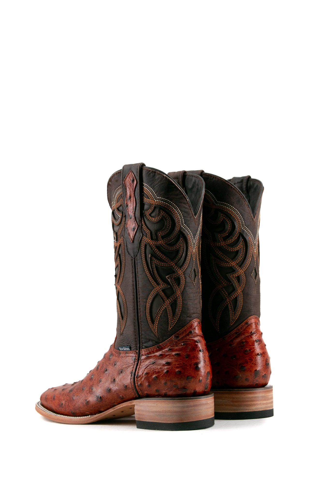 Premium Ostrich Leather Square Toe Cowboy Boots for Men - Western Style Rodeo & Ranch Work Boots - Perfect for Country Dancing, Horseback Riding & Outdoor Adventures