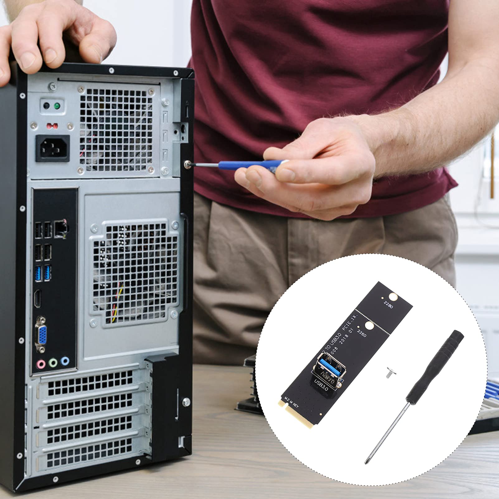 SOLUSTRE 4-Pack PCIe USB 3.0 Expansion Cards - High-Speed USB 3.0 Riser Card for Desktop Computers, Laptops & Workstations | Upgrade Your PC with Extra USB Ports for Gaming, VR, Peripherals & External Storage
