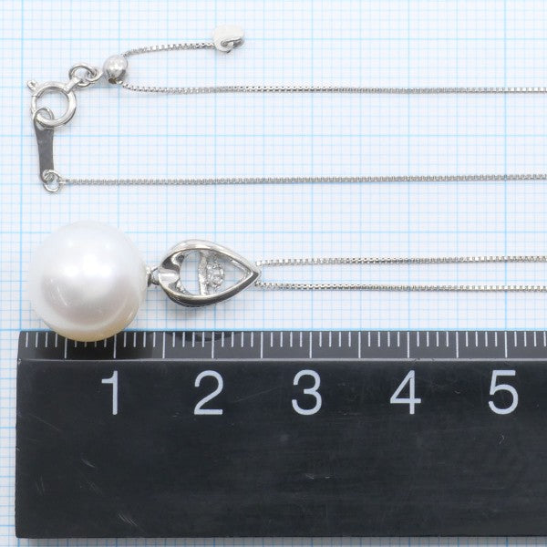 18K White Gold Pearl and Diamond Necklace for Women - Elegant Bridal Jewelry, Anniversary Gift, Wedding & Party Accessories