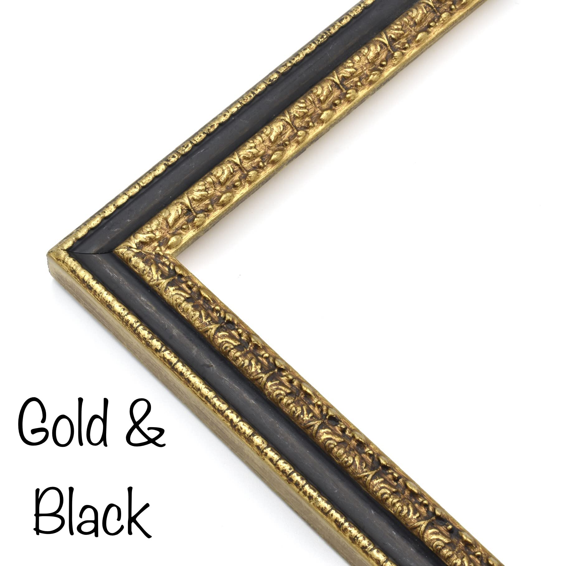 Antique Spanish Victorian Style Picture Frame - Gold, Silver, Black Wood Wall Art Photo Frame (14x20 Inches) - Perfect for Home Decor, Gallery Walls & Wedding Photos