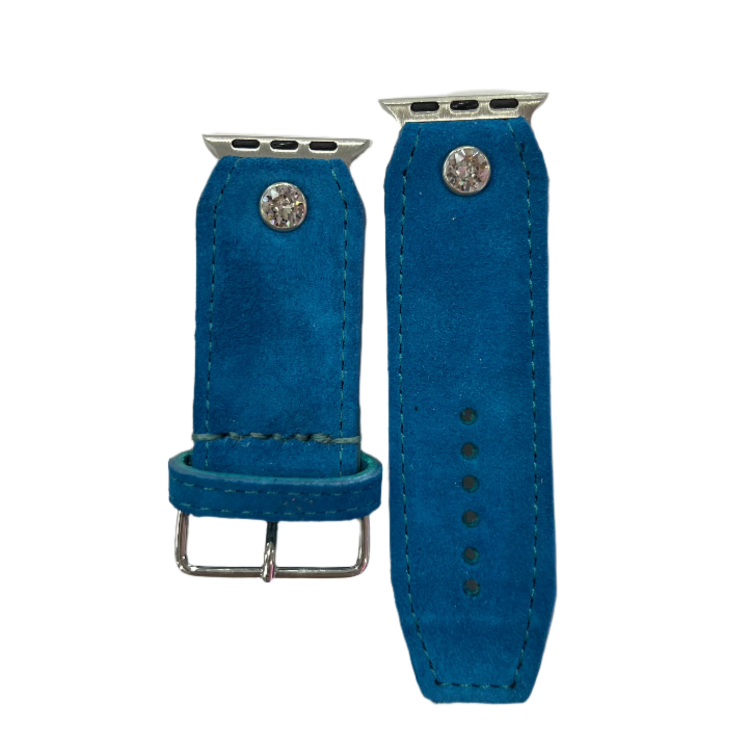 Vintage Upcycled Teal Suede Gucci Sivella Watch Band - Luxury Replacement Strap for Apple Watch & Smartwatches - Perfect for Casual, Business & Special Occasions