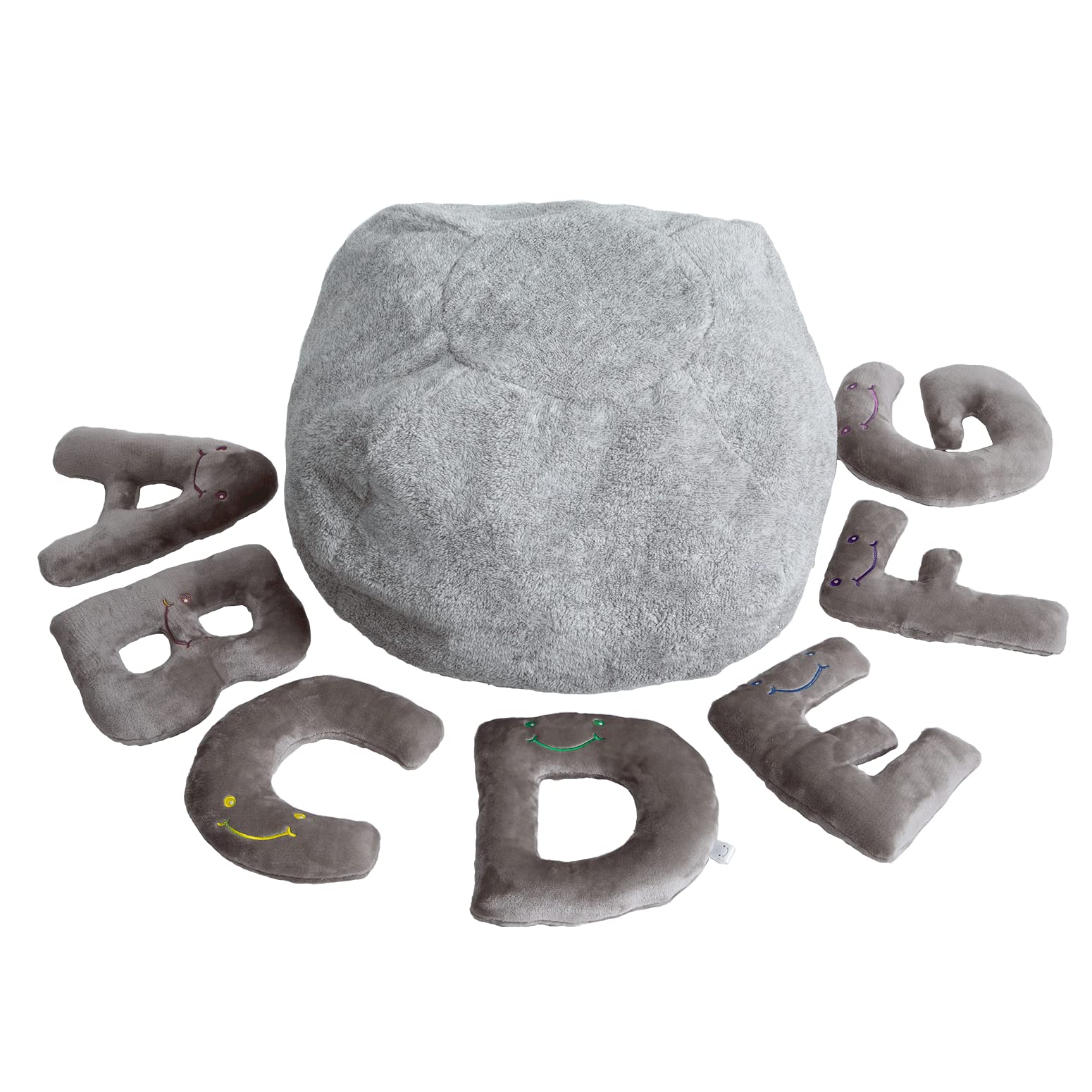 Educational Alphabet Plush Toys - 26-Piece Rhino Grey ABC Learning Set with Large 11