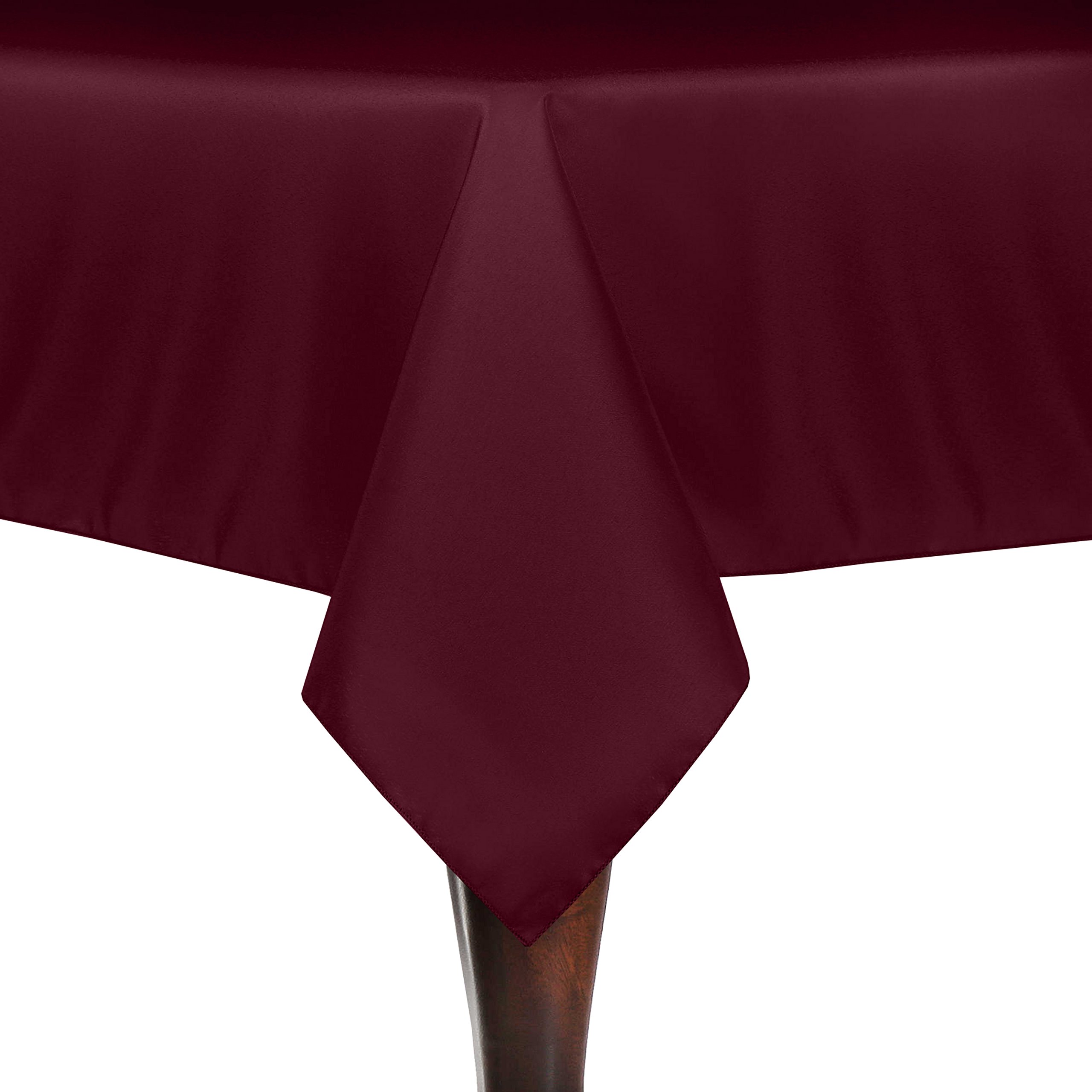84x84 Inch Ruby Red Polyester Linen Tablecloth for Dining & Events