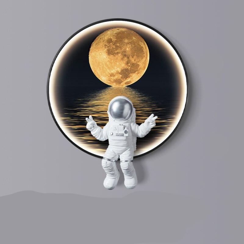NASA Astronaut Moon Wall Light - 3D LED Night Light for Kids & Adults - Perfect for Bedroom, Nursery, and Space-Themed Decor