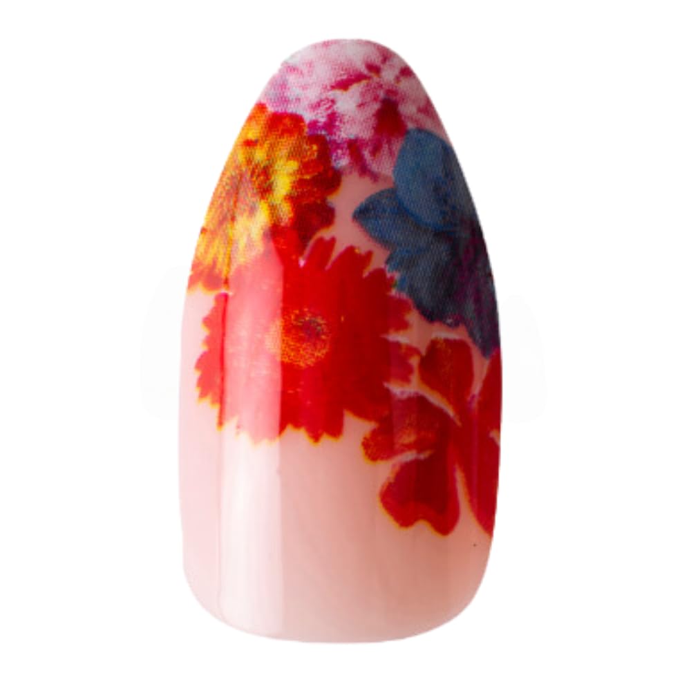 PaintLab Press-On Nails Kit - 24PCS French Floral Fake Nails with Nail Glue, File, Prep Pad & Cuticle Stick | Long Lasting Manicure Set for Women | Perfect for Parties, Weddings & Daily Wear